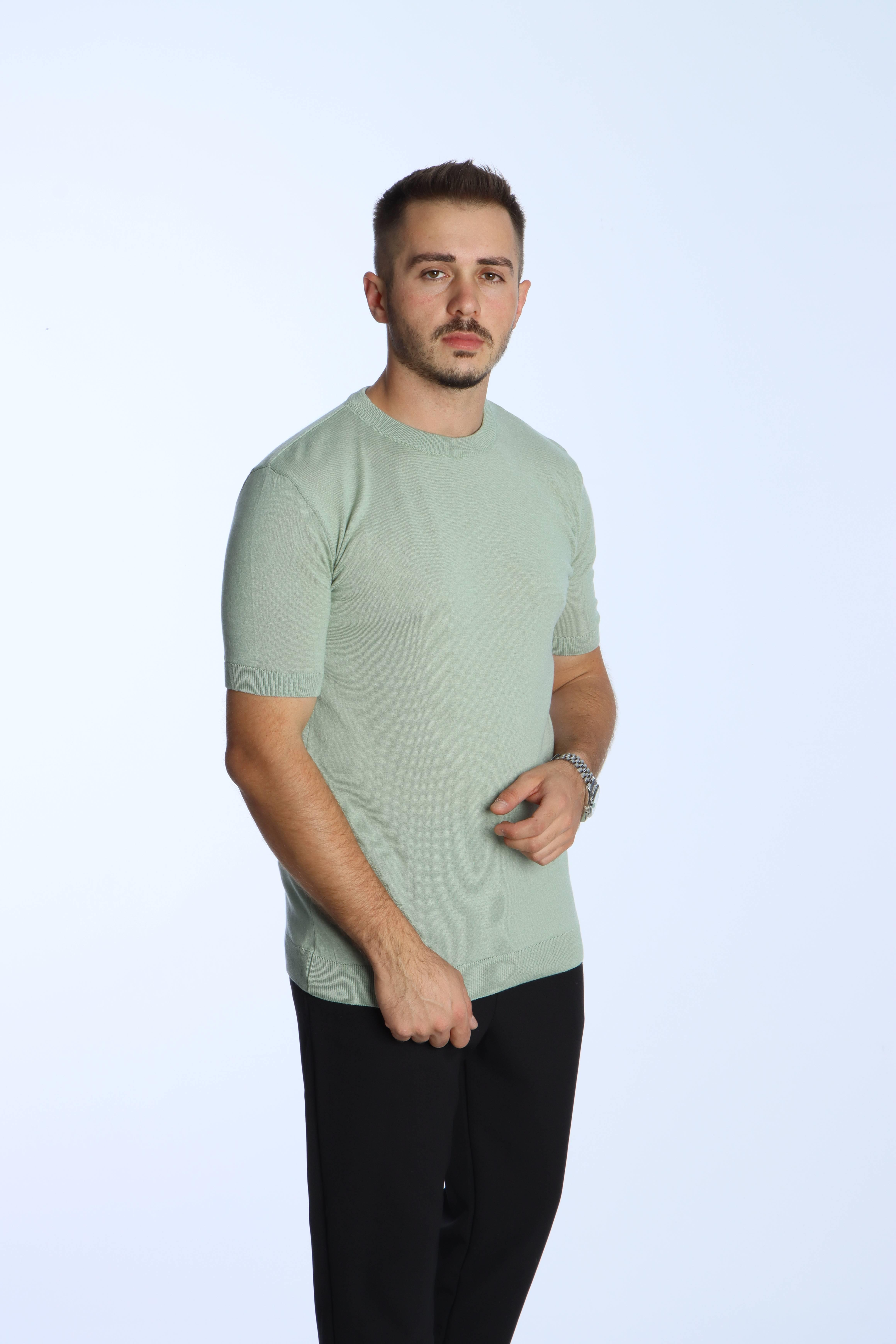 Marco Bisiklet Yaka Triko Tshirt Mint Yeşili