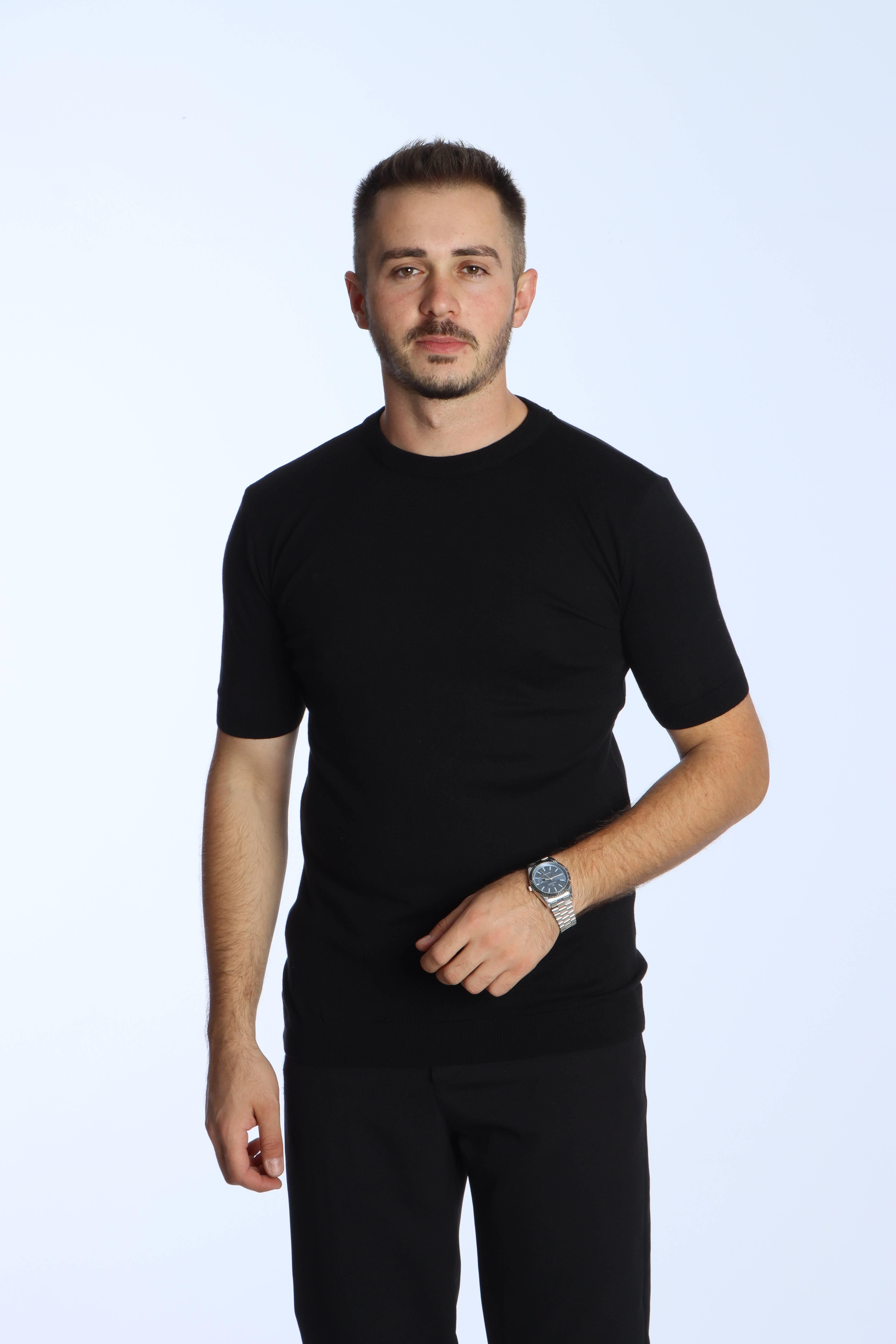 Marco Bisiklet Yaka Triko Tshirt Siyah