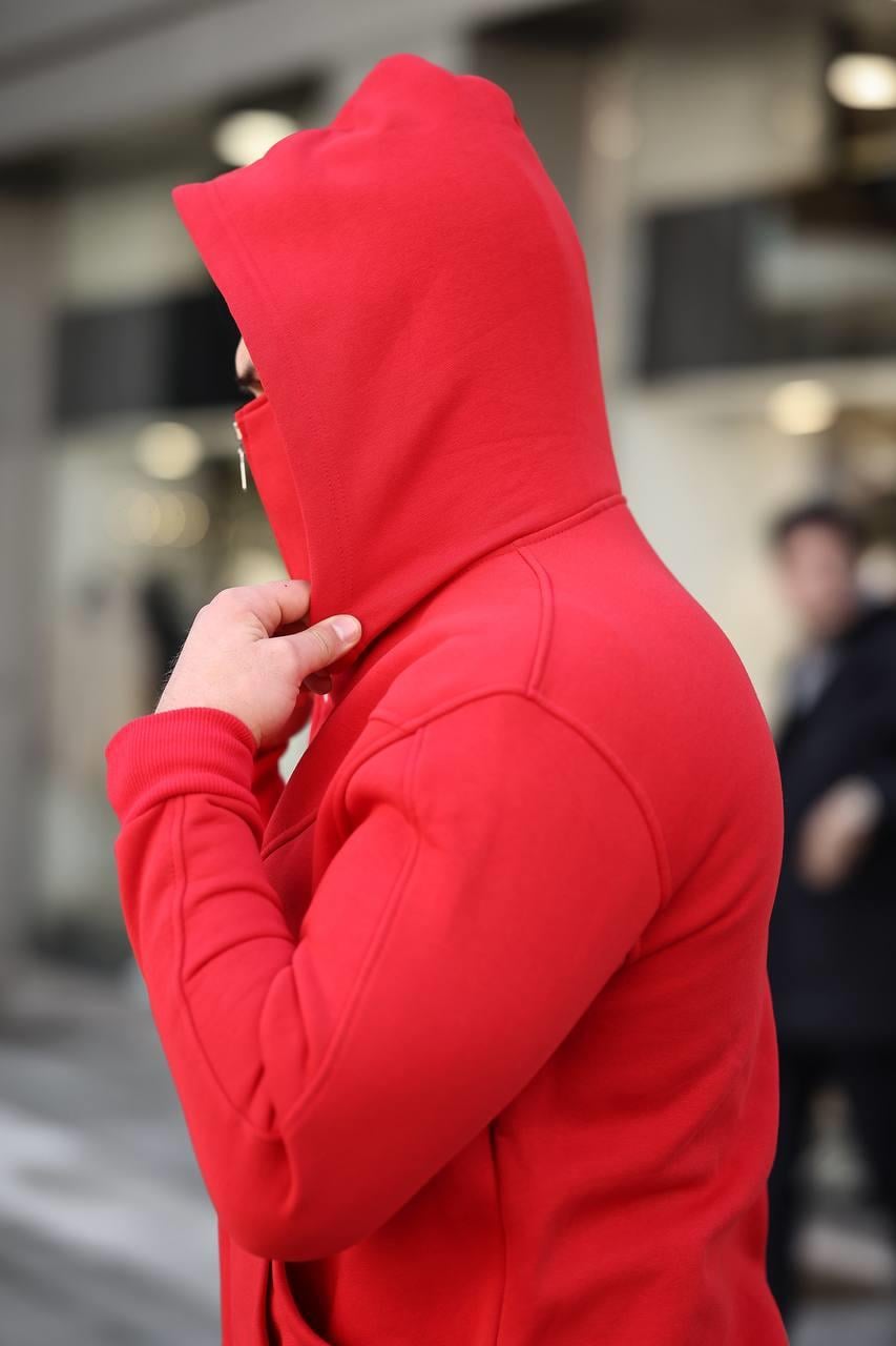 Ninja 3 İplik Fermuarlı Ceket Kırmızı