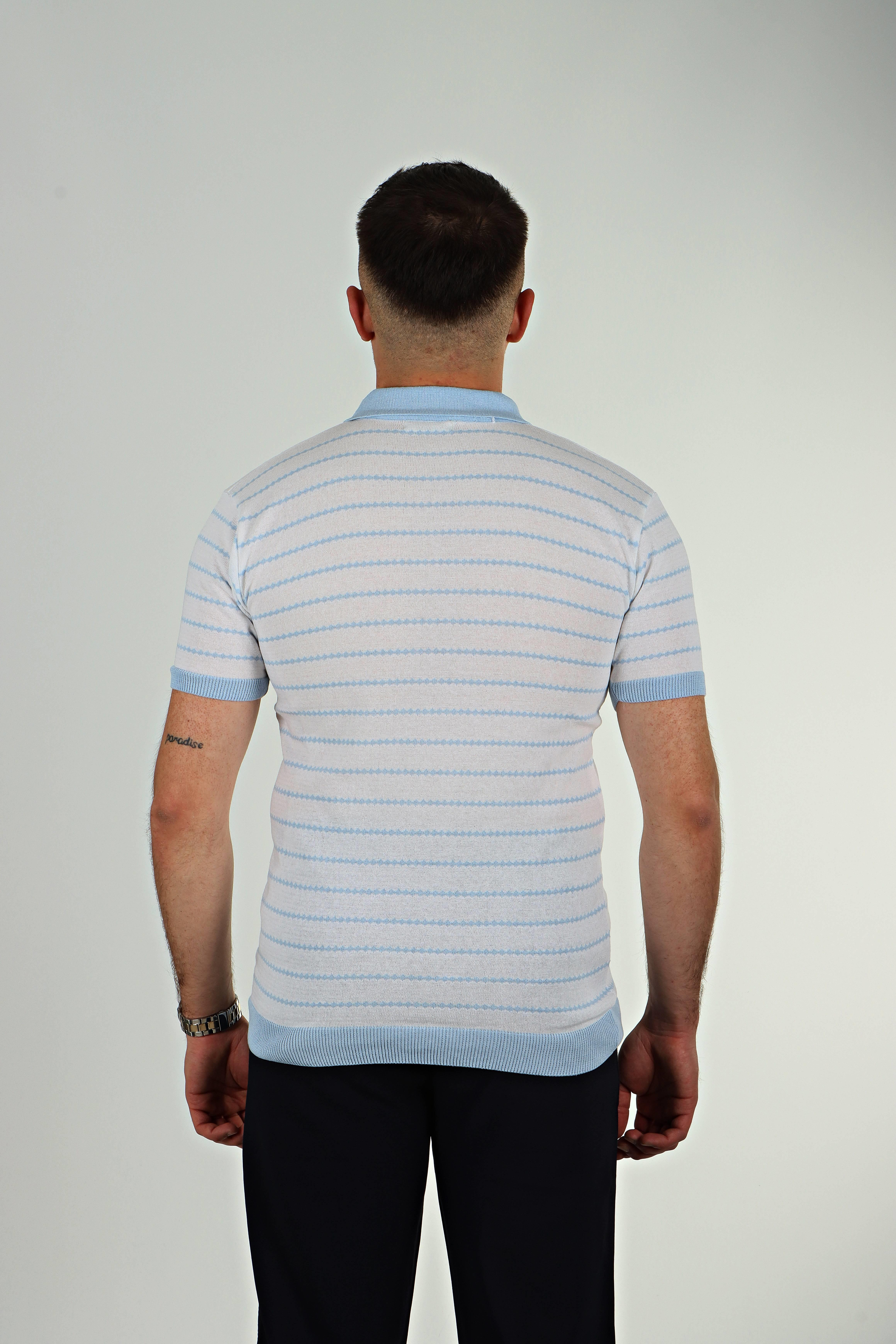 Tmb Zikzak Triko Tshirt Bebe Mavi