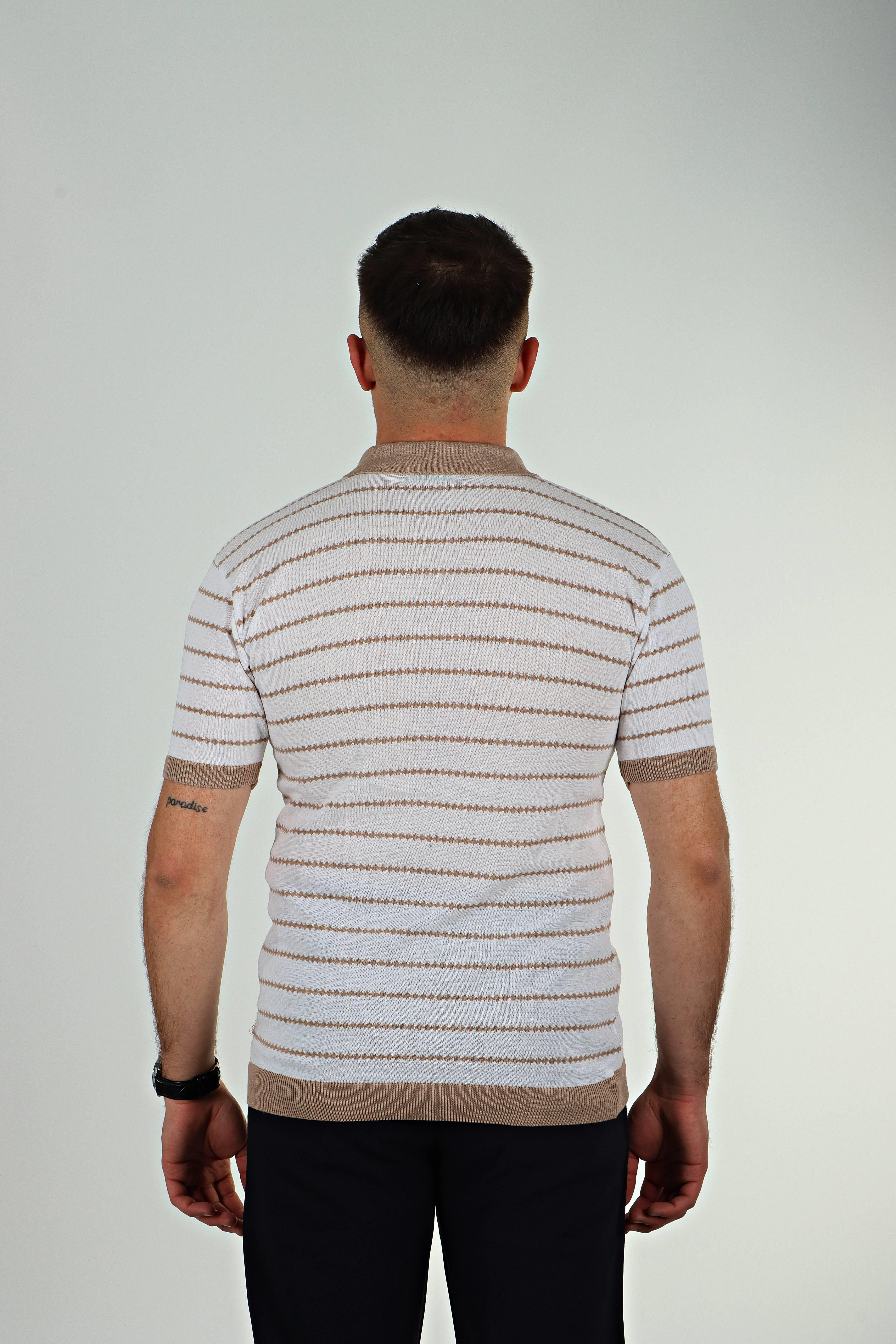 Tmb Zikzak Triko Tshirt Kahve