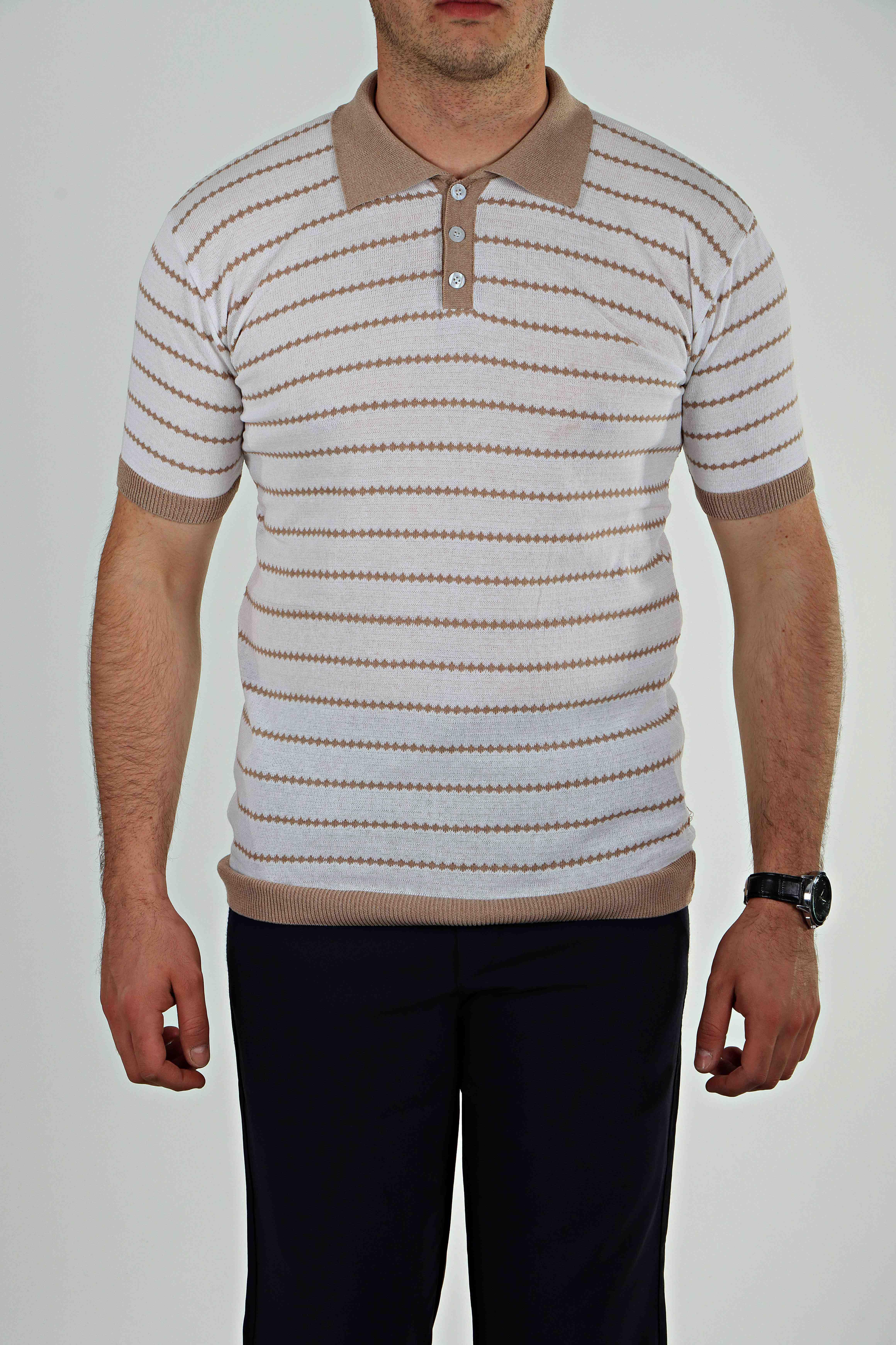 Tmb Zikzak Triko Tshirt Kahve