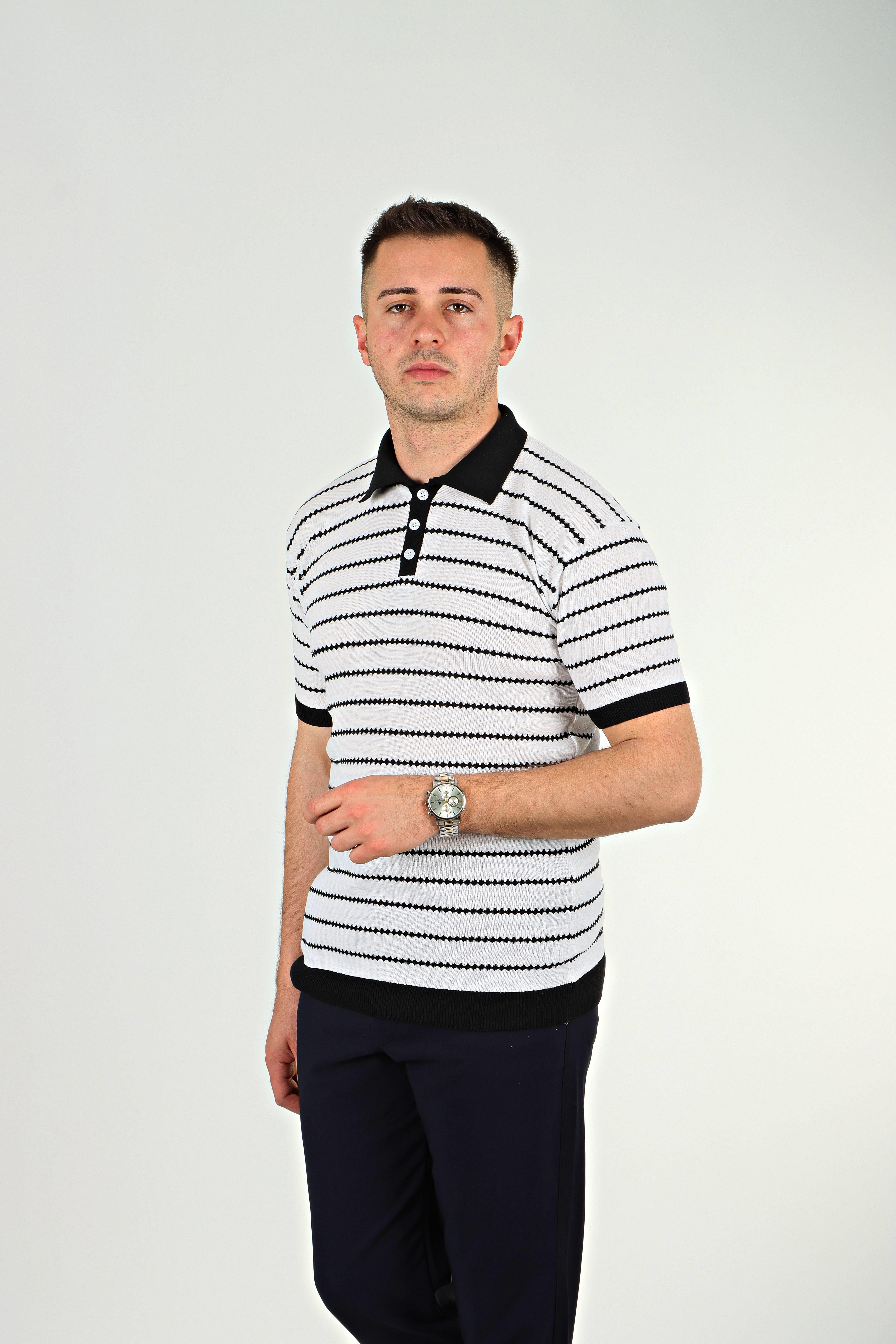 Tmb Zikzak Triko Tshirt Siyah