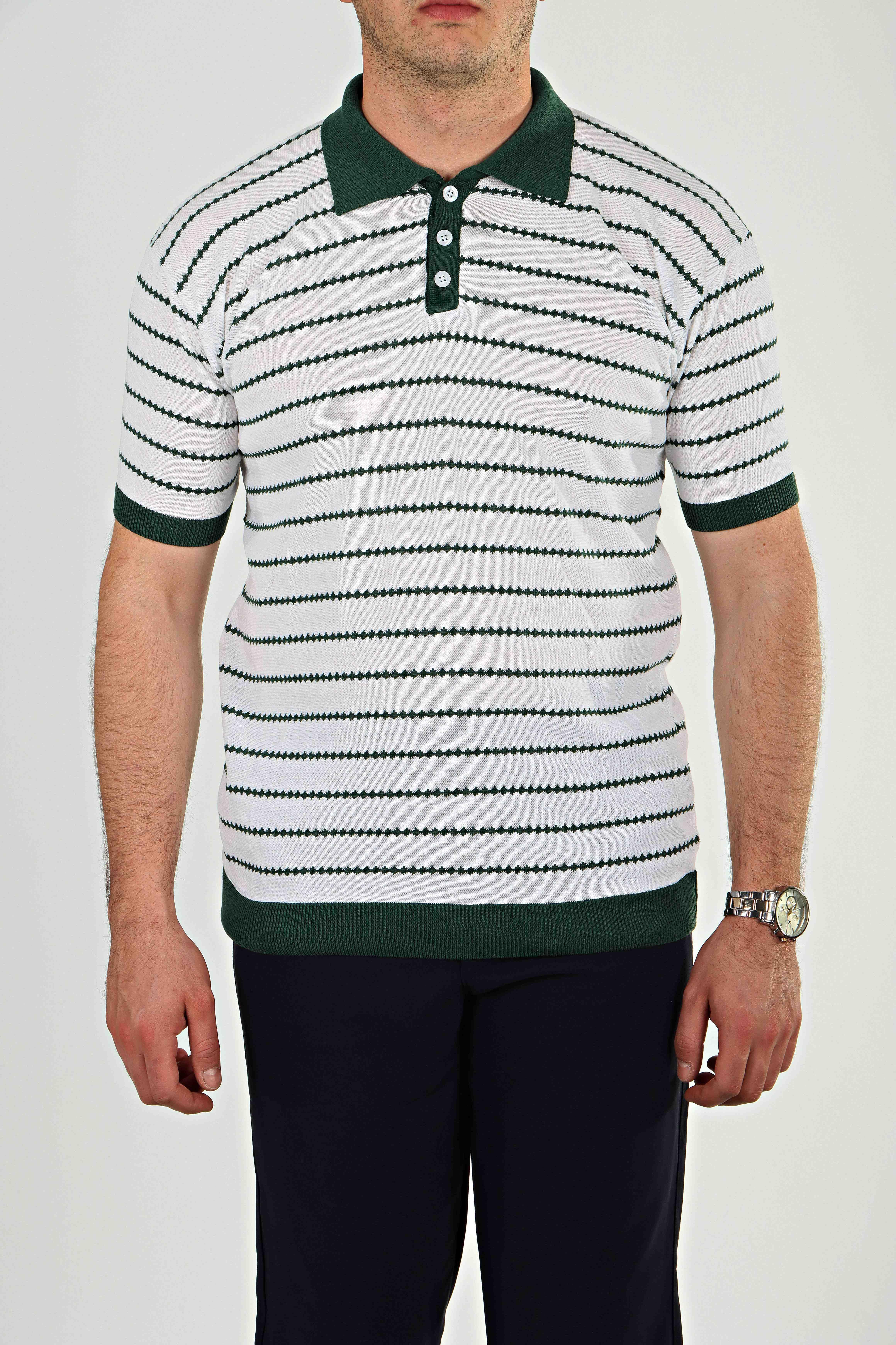 Tmb Zikzak Triko Tshirt Zümrüt Yeşili