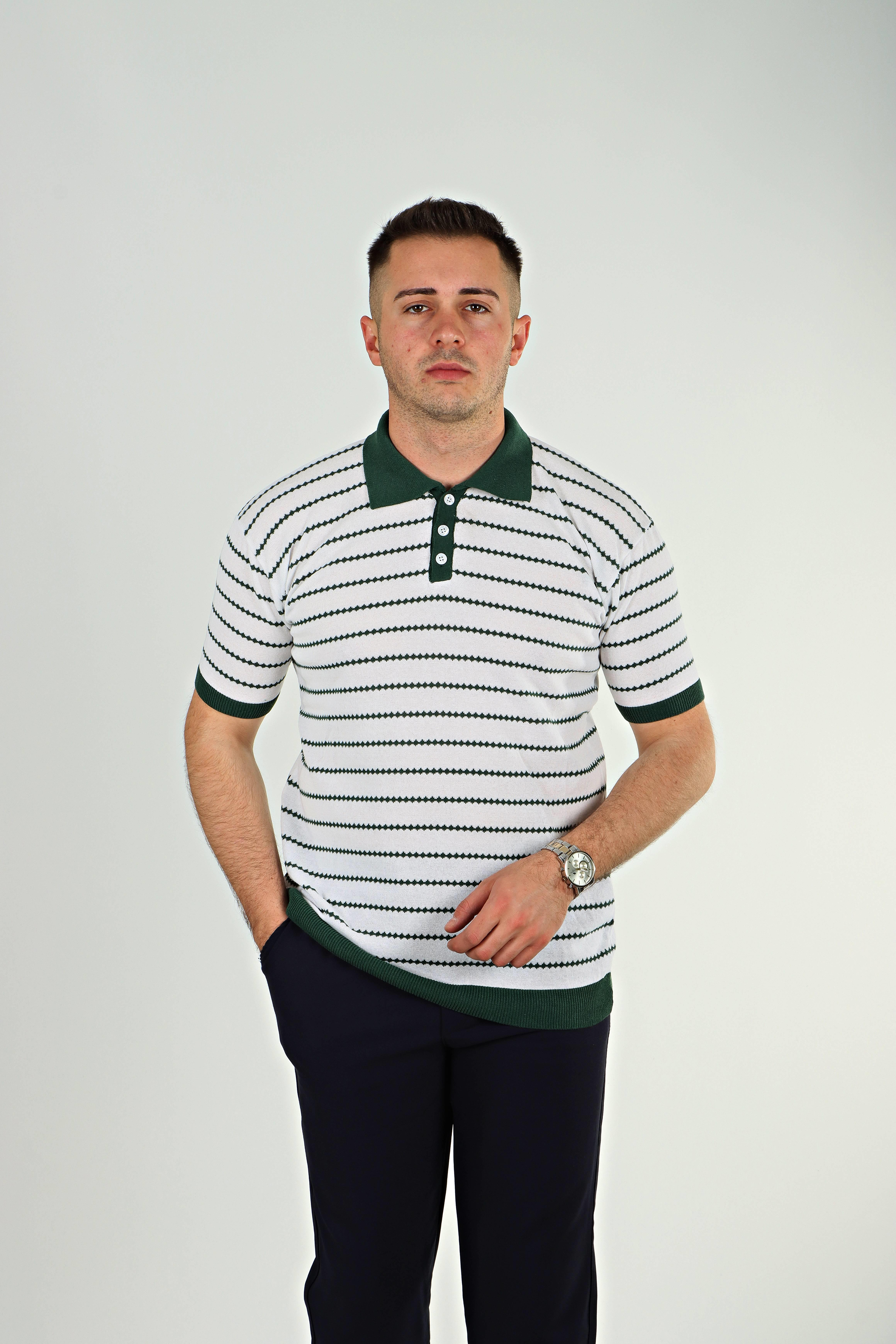 Tmb Zikzak Triko Tshirt Zümrüt Yeşili