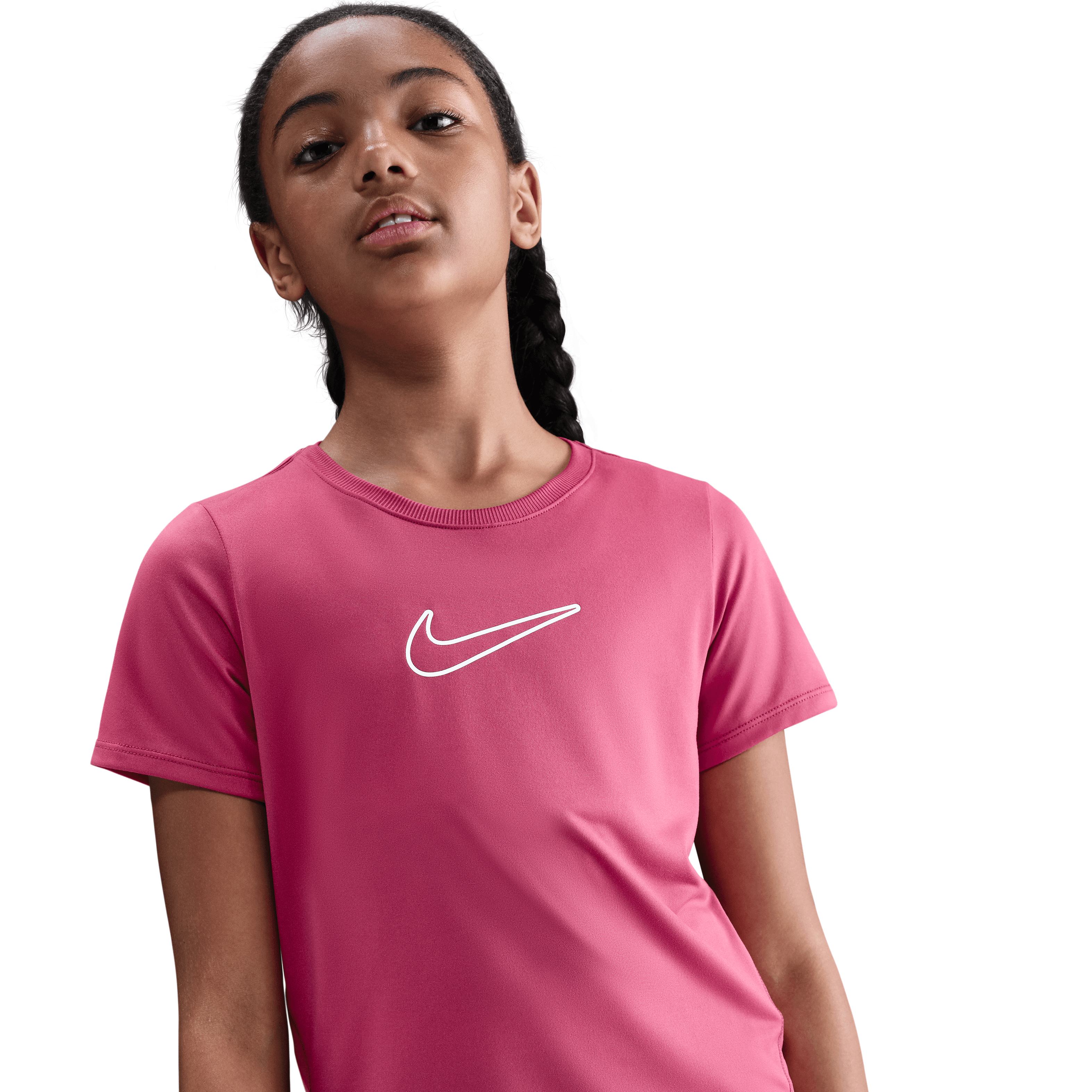 Nike One Fitted Dri-FIT Kısa Kollu Genç  Kız Çocuk Üstü