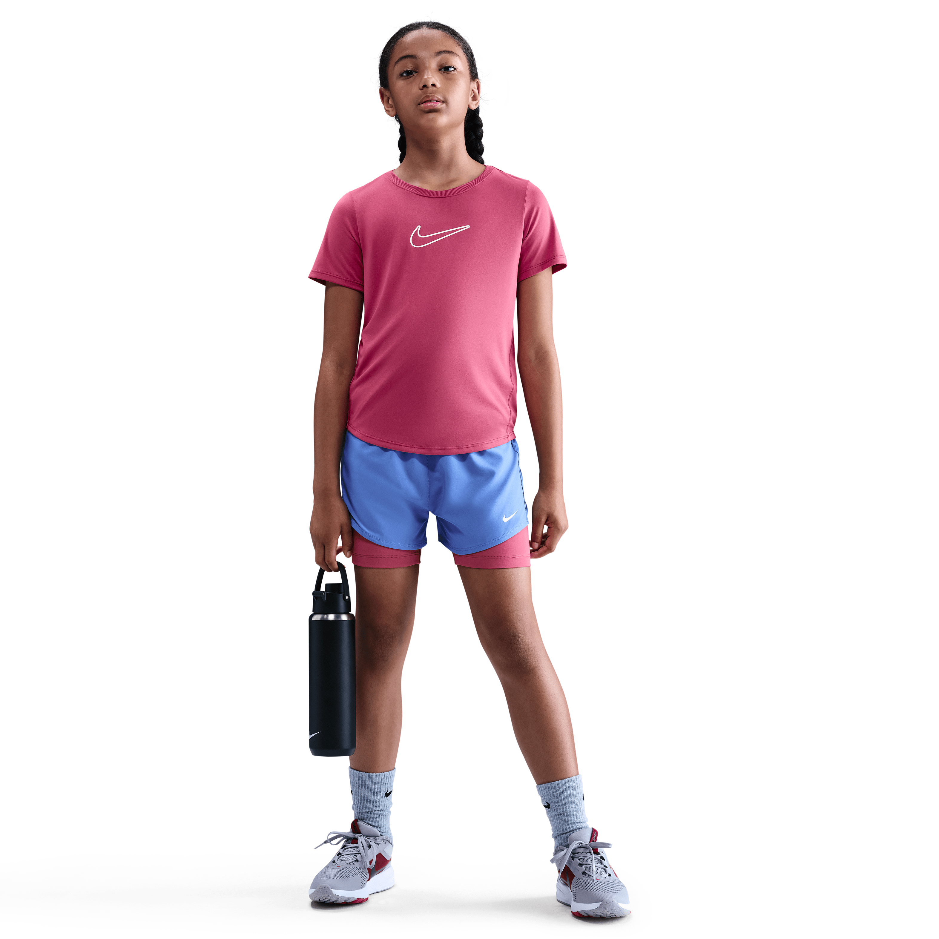 Nike One Fitted Dri-FIT Kısa Kollu Genç  Kız Çocuk Üstü