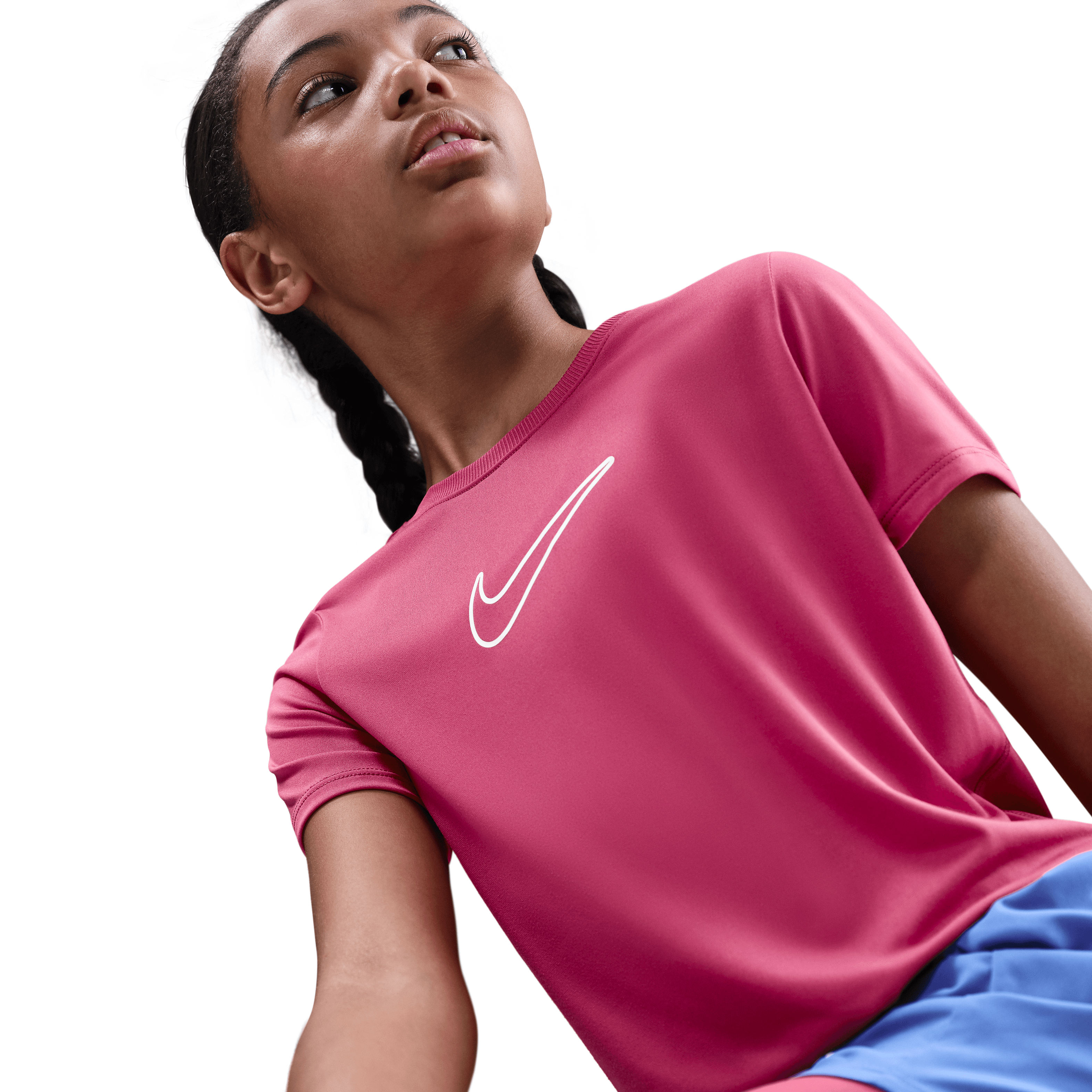 Nike One Fitted Dri-FIT Kısa Kollu Genç  Kız Çocuk Üstü