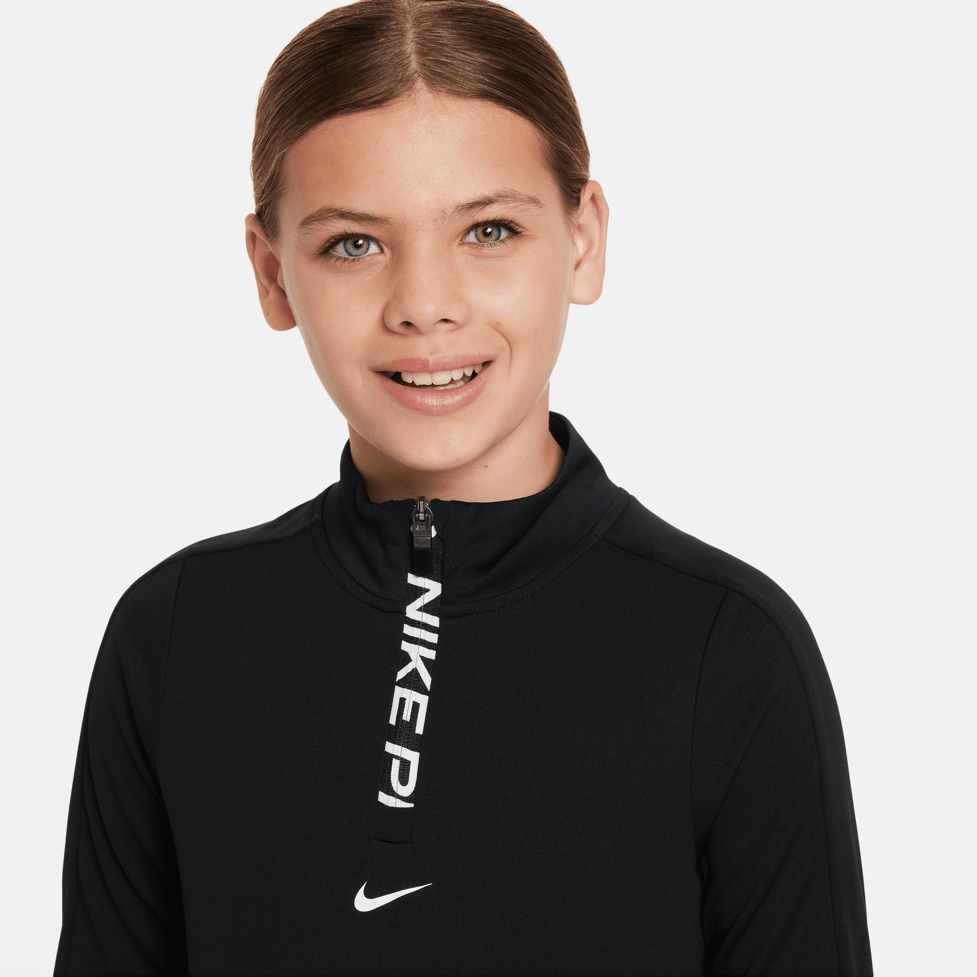 Nike Pro Dri-FIT Uzun Kollu Yarım Fermuarlı Genç Kız Çocuk   Üstü