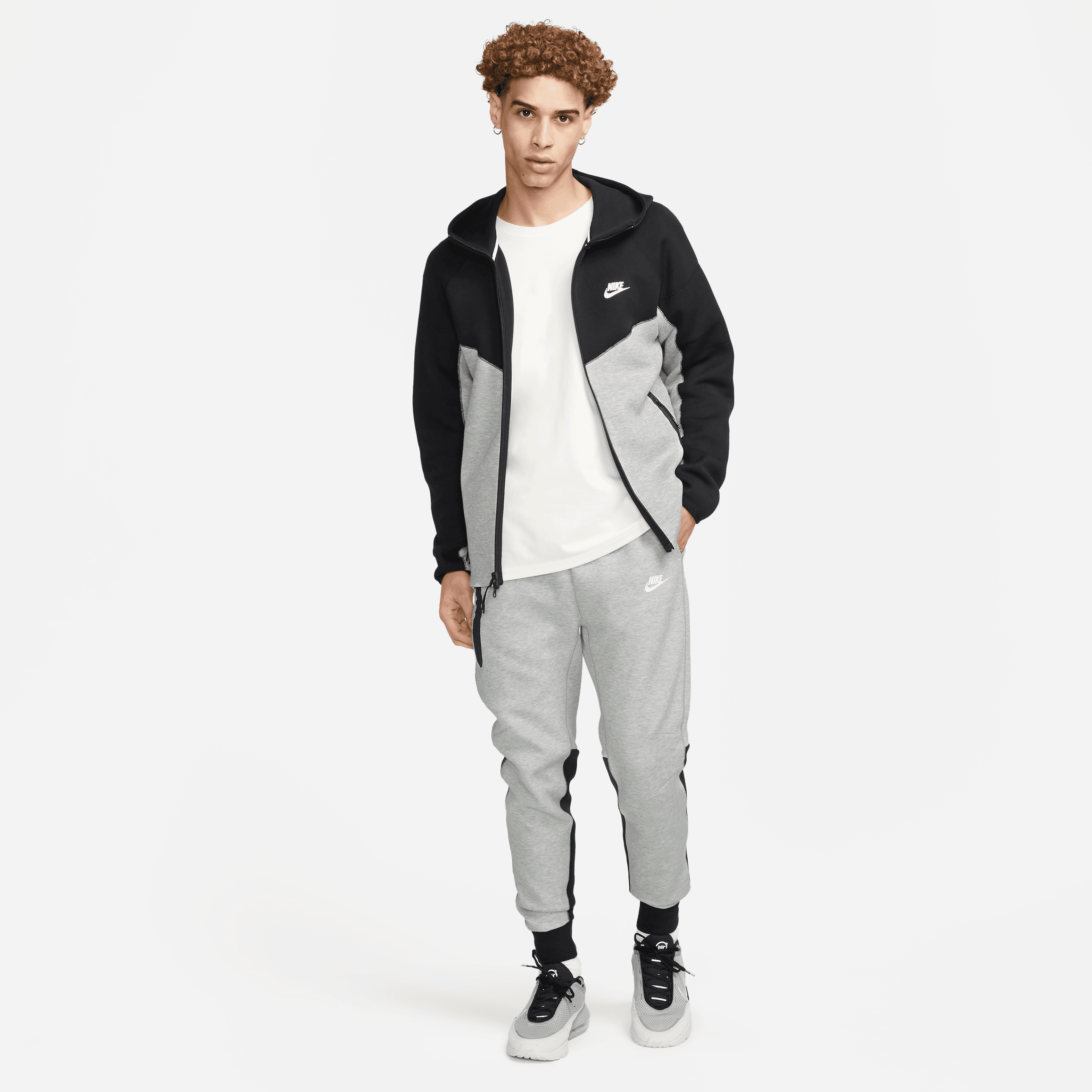 Nike Tech Fleece Tam Boy Fermuarlı Windrunner Erkek Kapüşonlu Üstü