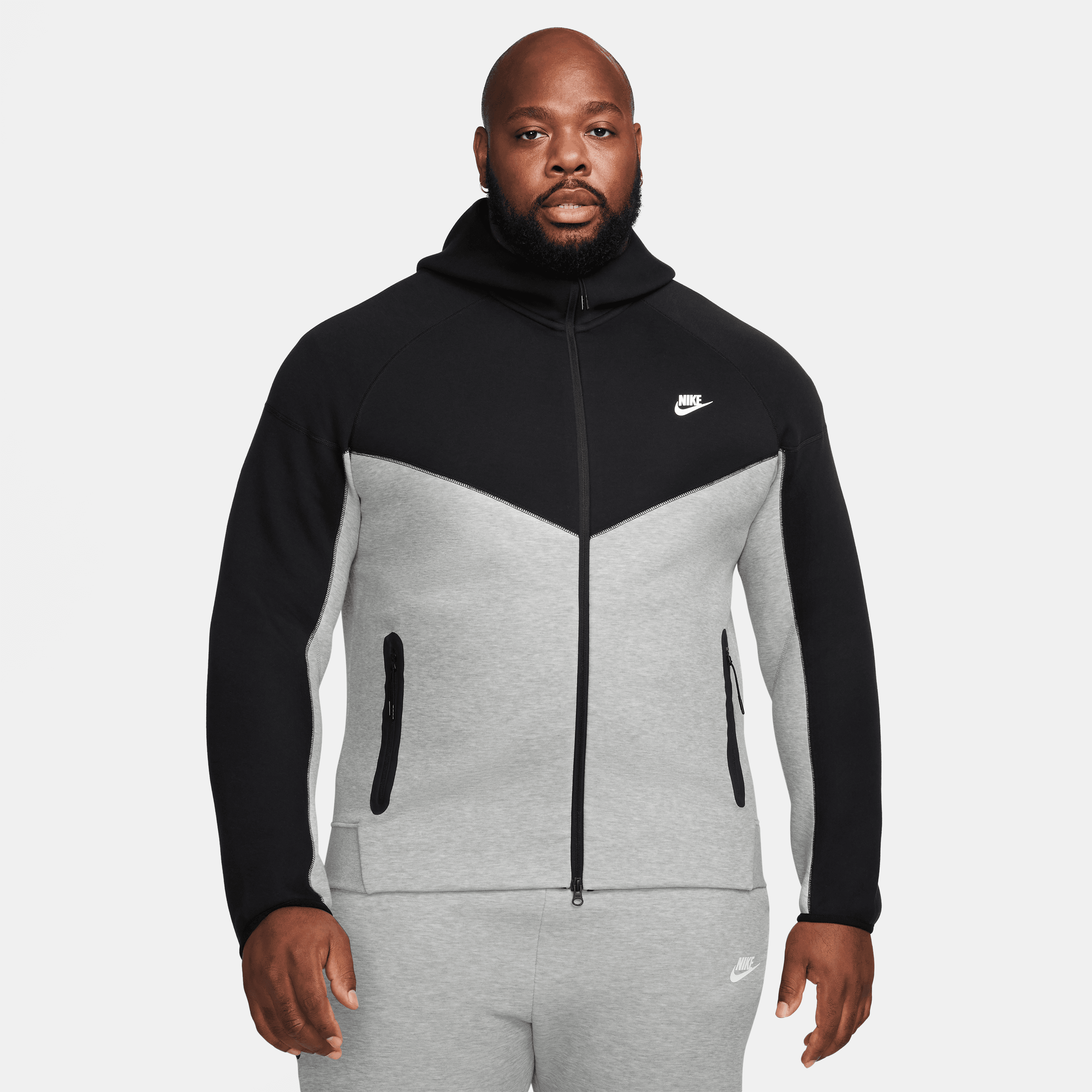 Nike Tech Fleece Tam Boy Fermuarlı Windrunner Erkek Kapüşonlu Üstü