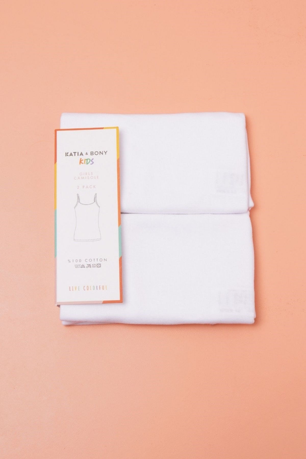 2 li Paket Kız Çocuk Atlet Beyaz/Beyaz