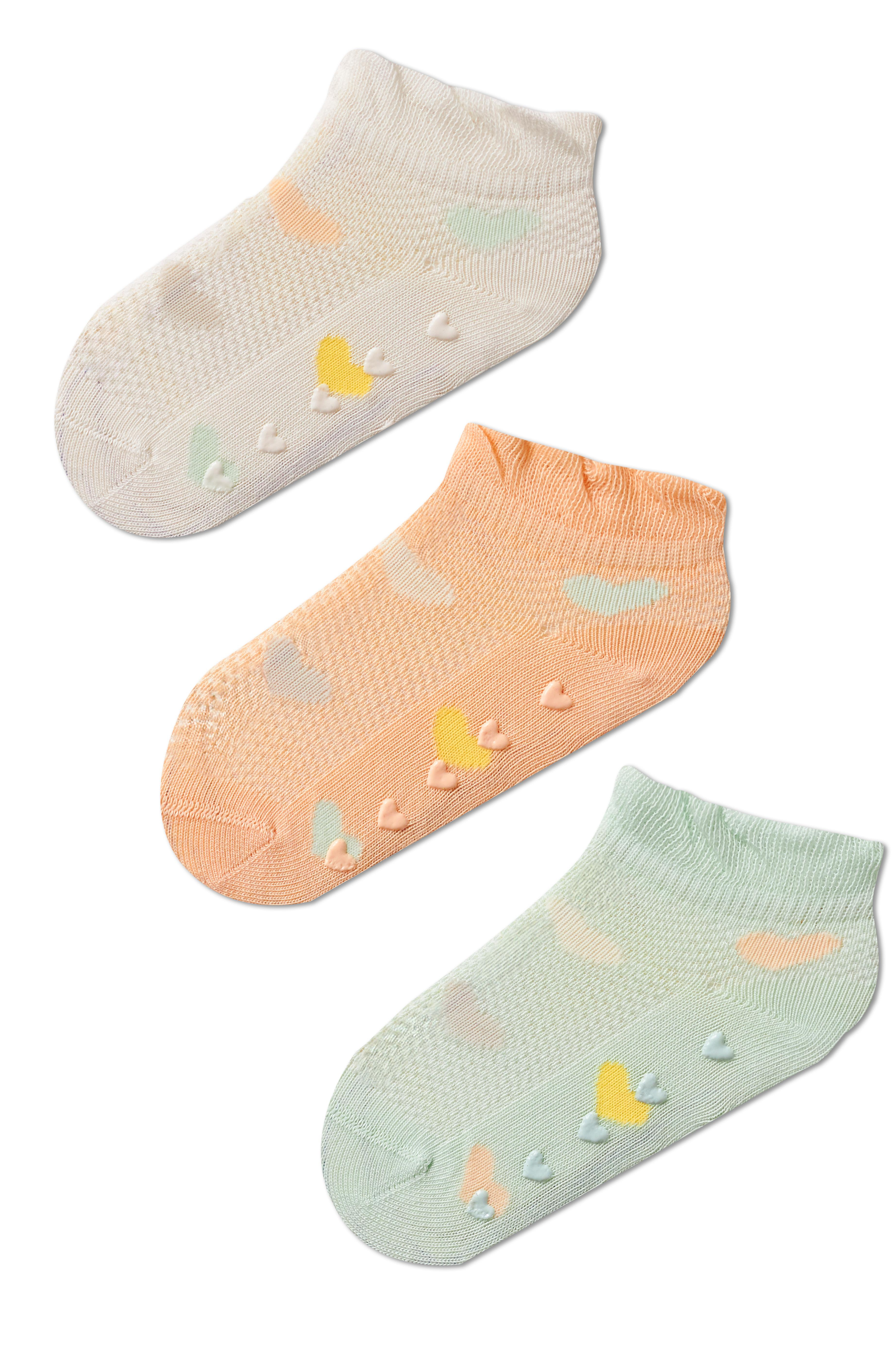 Girls Heart Patterned Breathable 3-Pack Socks