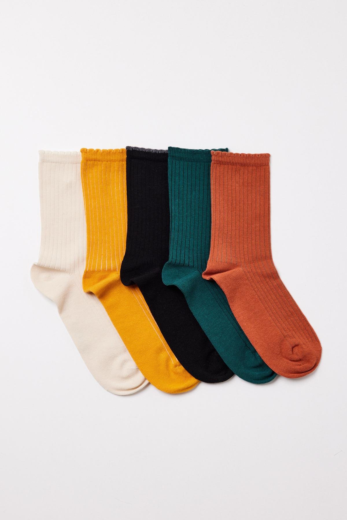 Kadın Renkli 5Li Soket Çorap