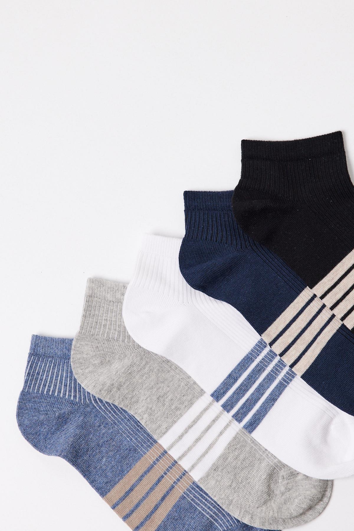 Mens Mid-Length Socks with Stripe Detail (5-Pack)