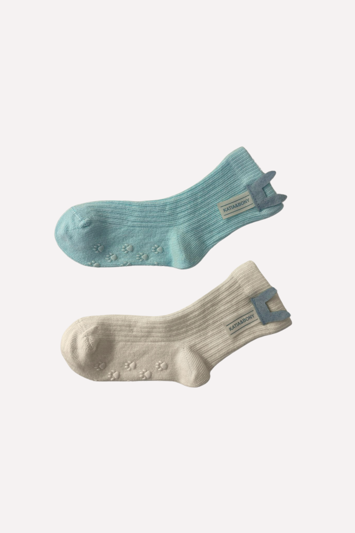 Baby Accessorized 2-Piece Sock - Ecru-Blue