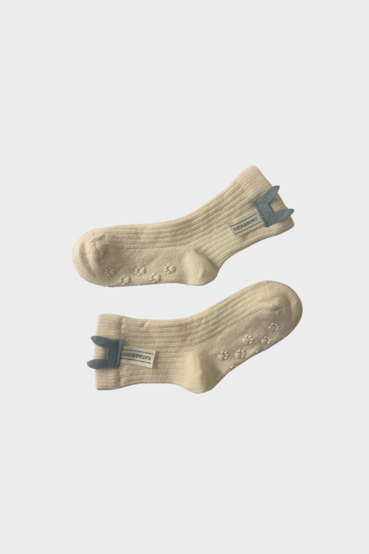 Baby Accessorized 2-Piece Sock - Ecru-Blue