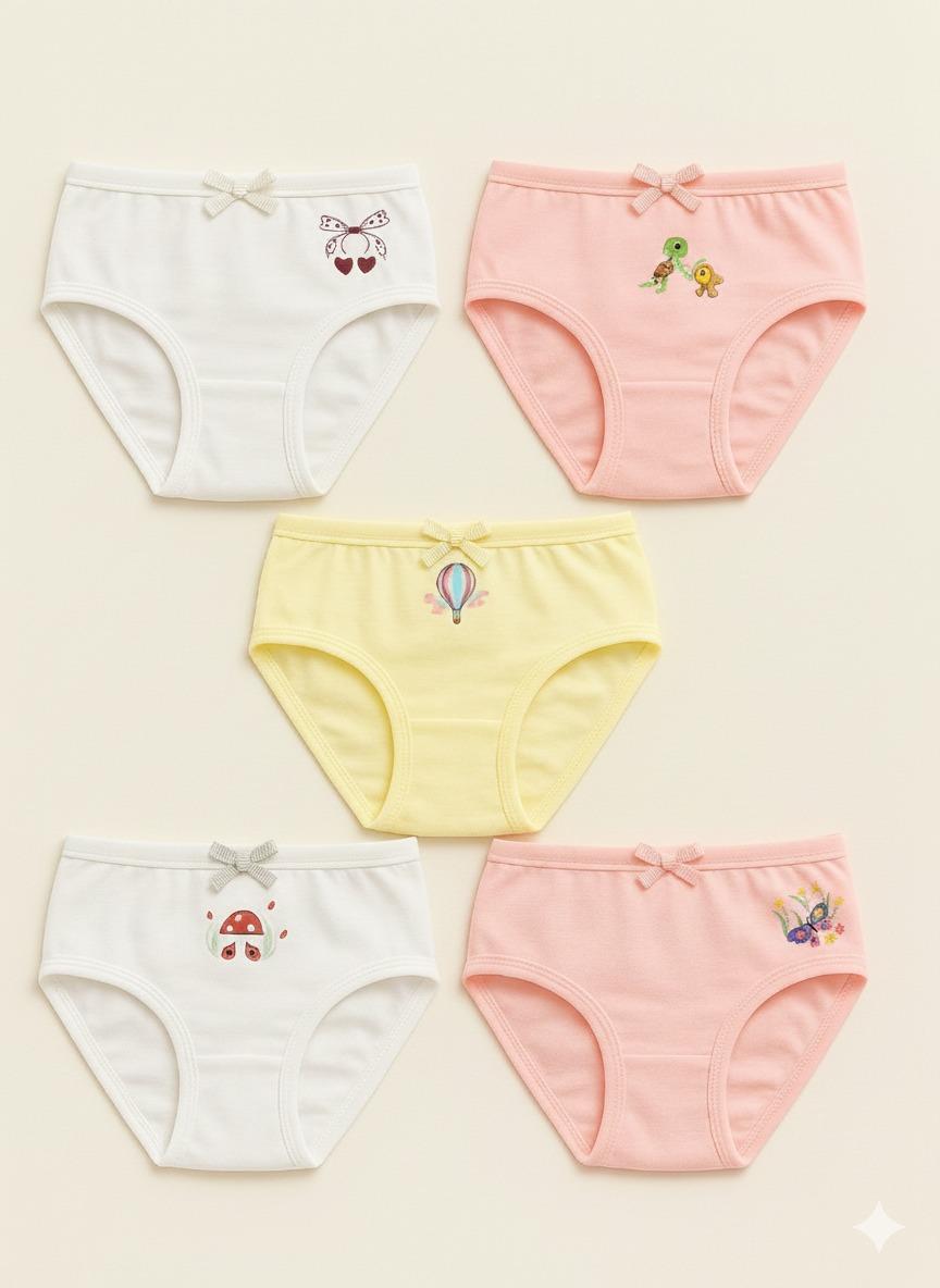 12503G1072 5PCK DESENLİ KIZ ÇOCUK KÜLOT - K-3806 ÇOK RENKLİ