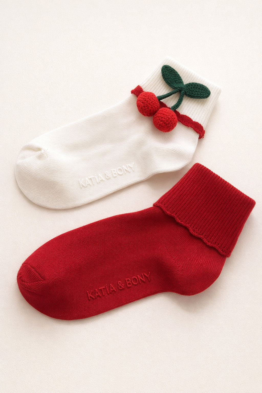 12601K2010 2PCK KİRAZLI ÇOCUK STEP ÇORAP ÇOK RENKLİ