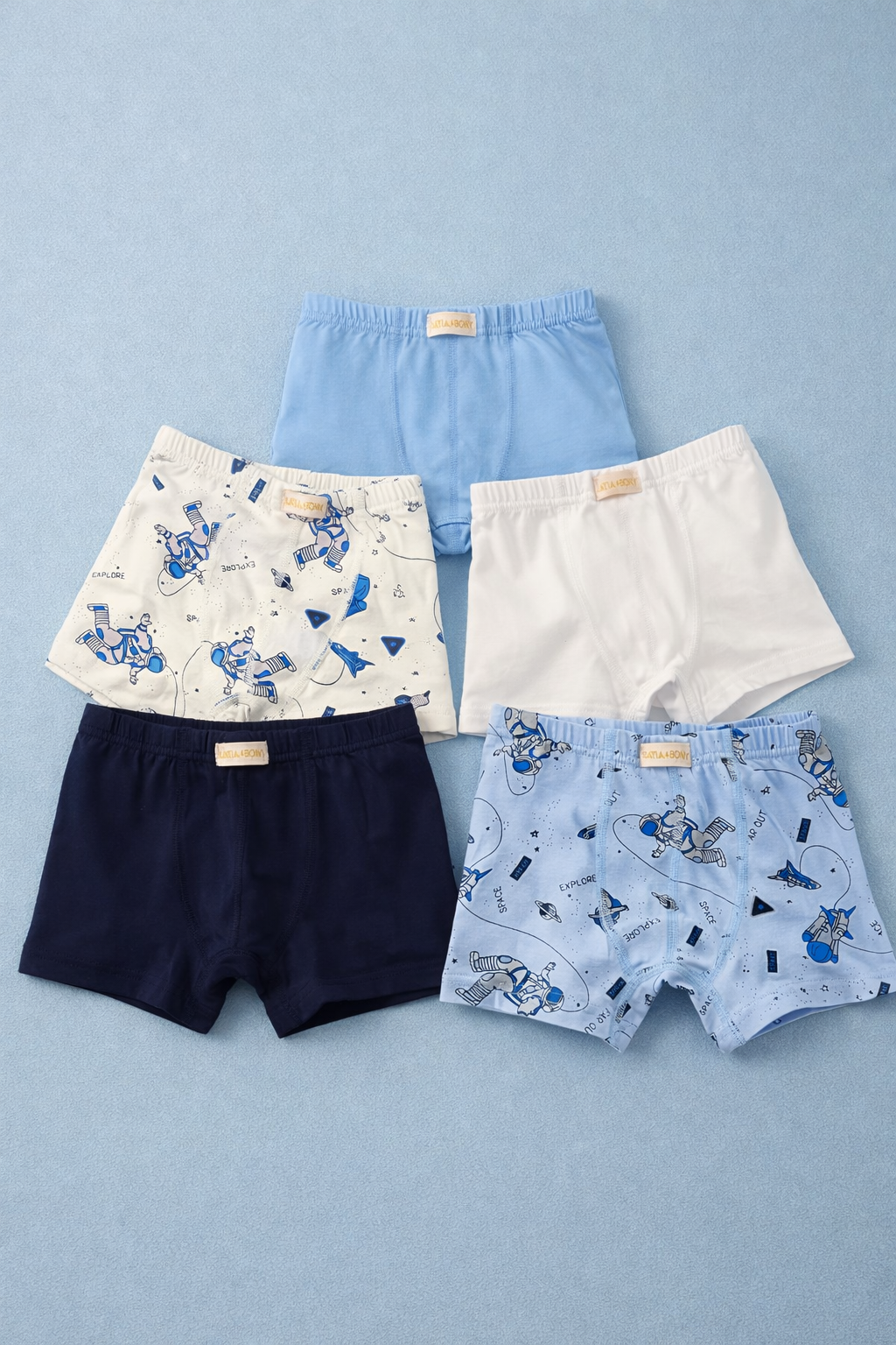 12603E2035 5PCK UZAY DESEN ERKEK ÇOCUK BOXER ÇOK RENKLİ