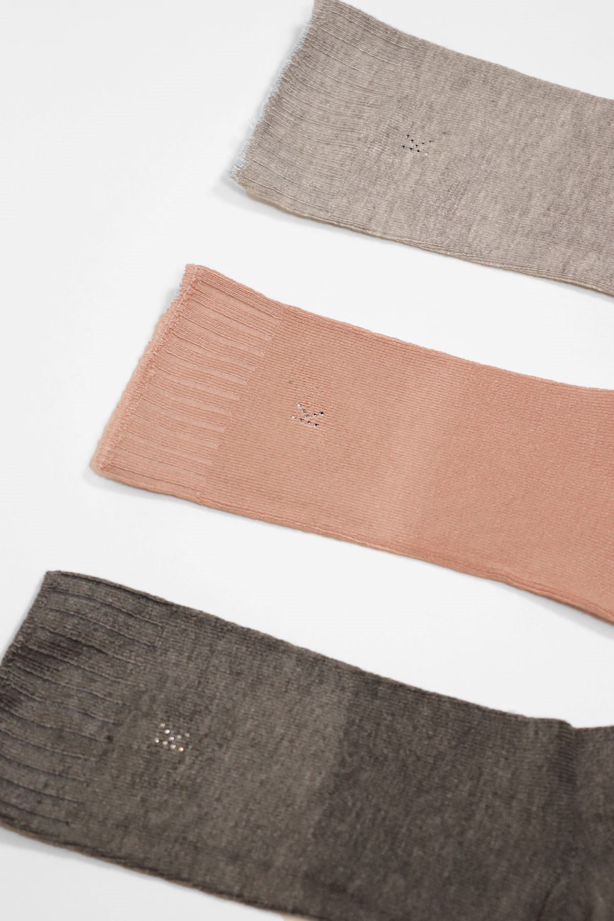 Kadın 3lü Paket Melissa Modal Soket Çorap Antrasit -Pudra Pembe-Gri Melanj