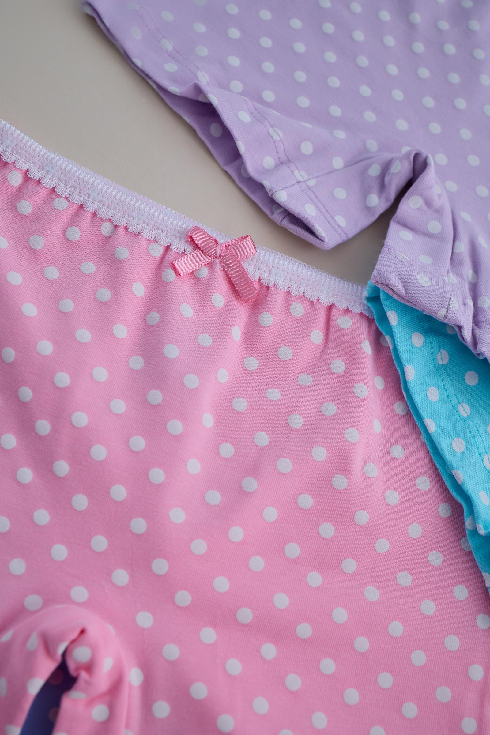 Kız Çocuk 5 li Paket  Puantiye Detaylı Boxer Çok Renkli