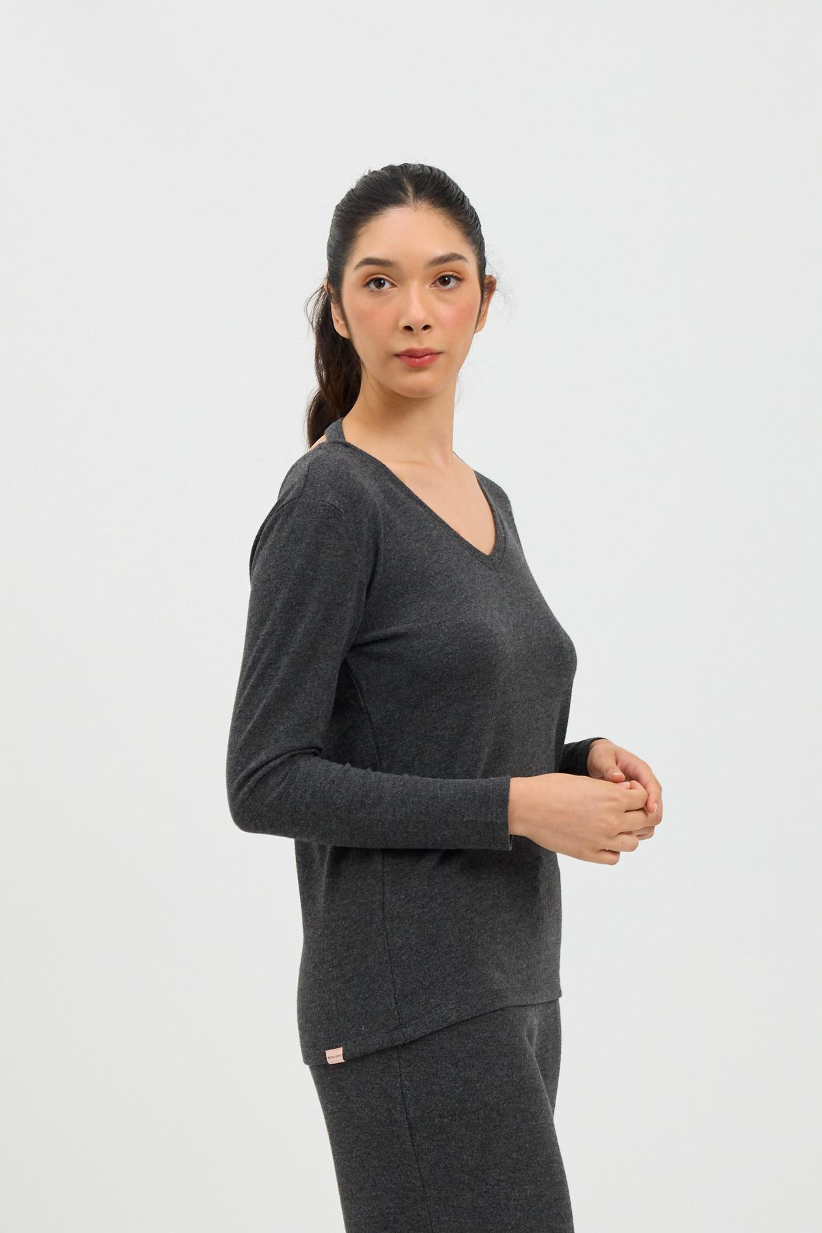 Kadın Infinity Dots Uzun Kollu Üst Antrasit