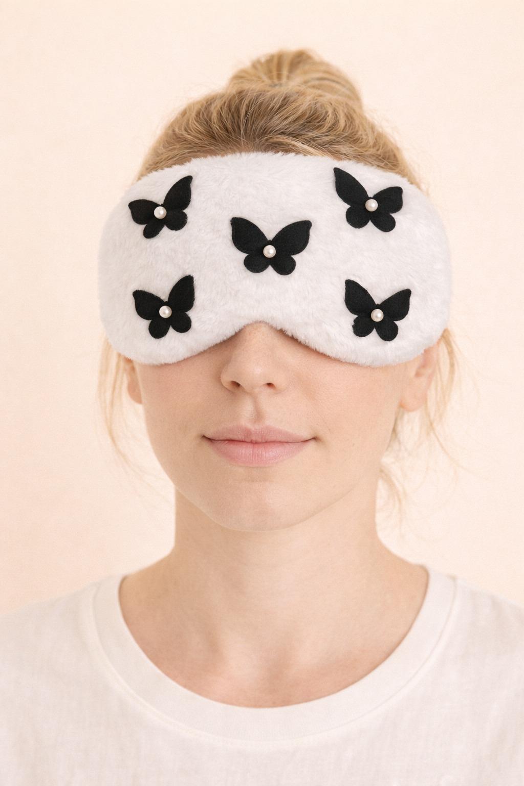 22505G2102 KELEBEKLİ GÖZ BANDI Beyaz