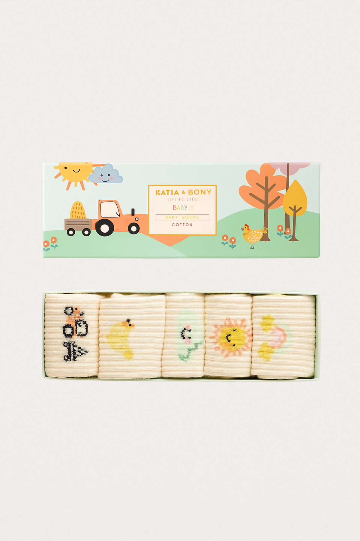 Bebek Çiftlik Temalı 5li Kutulu Soket Çorap