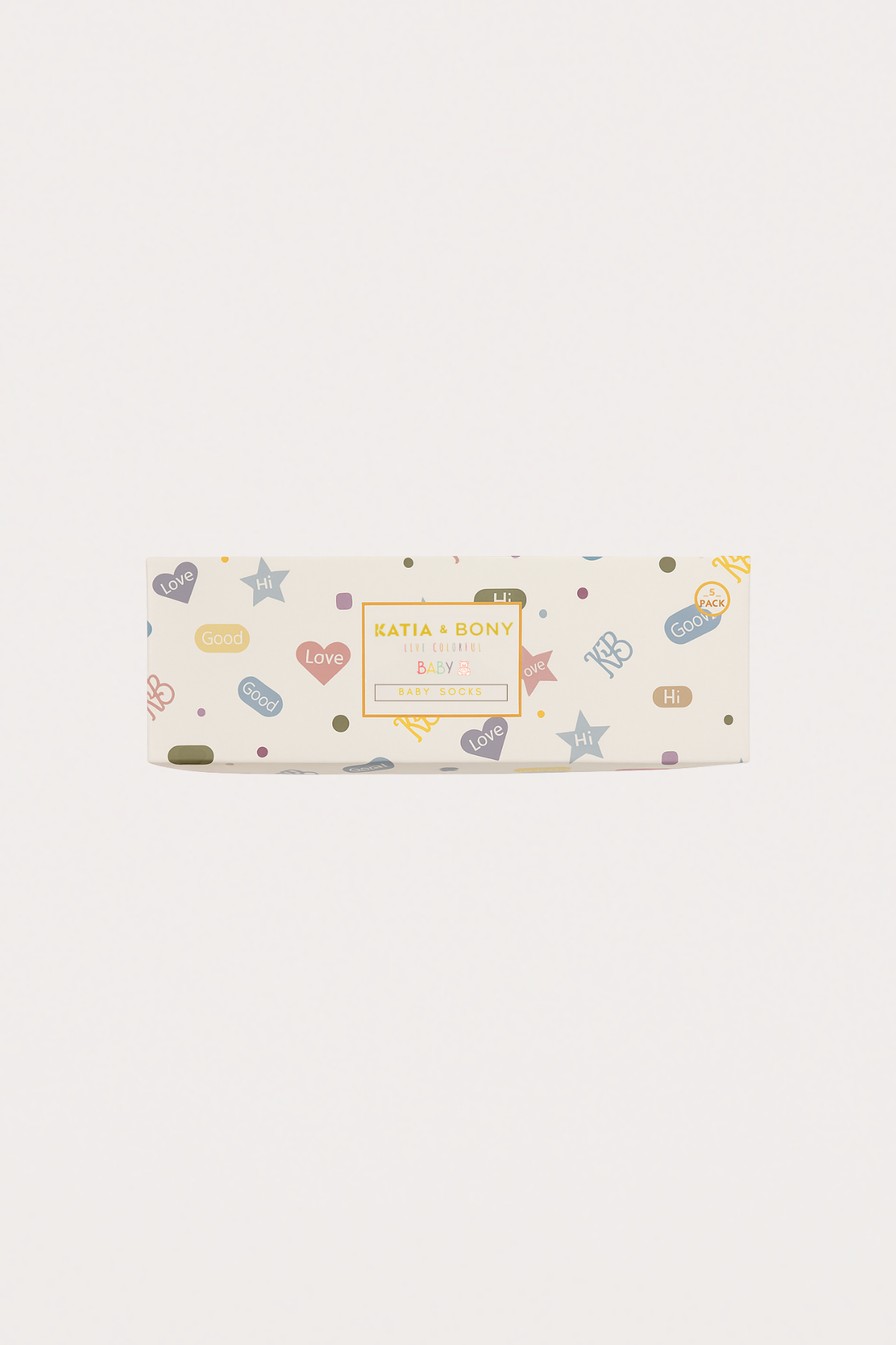 Baby Striped Patterned Heart Detail 5-Piece Pack Boxed Socks