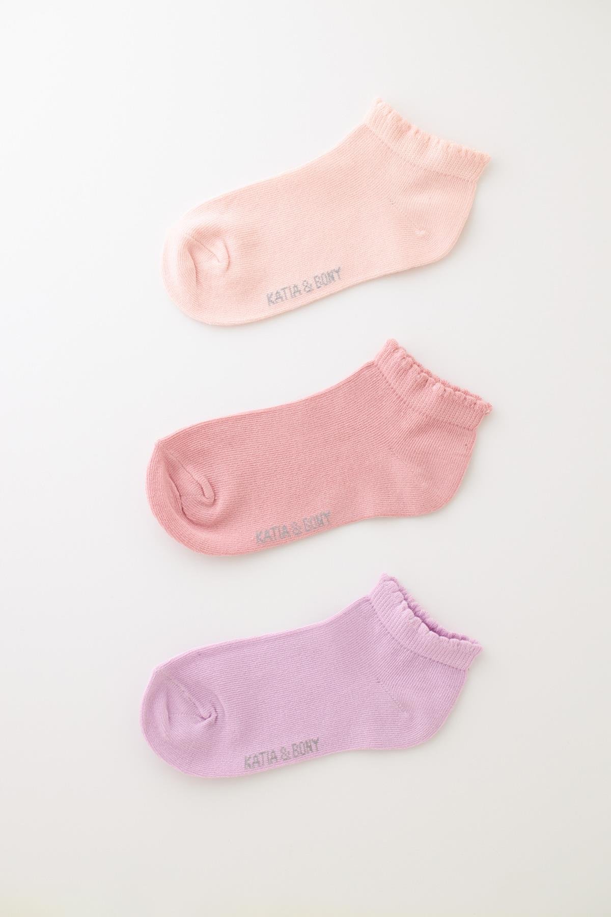 Çocuk 3lü Pamuklu Patik Çorap