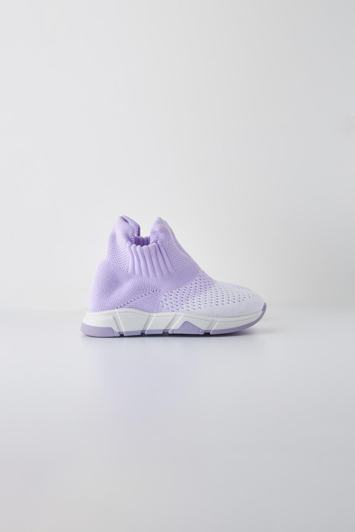 Çocuk Lila Beyaz Renk Geçişli Çorap Ayakkabı