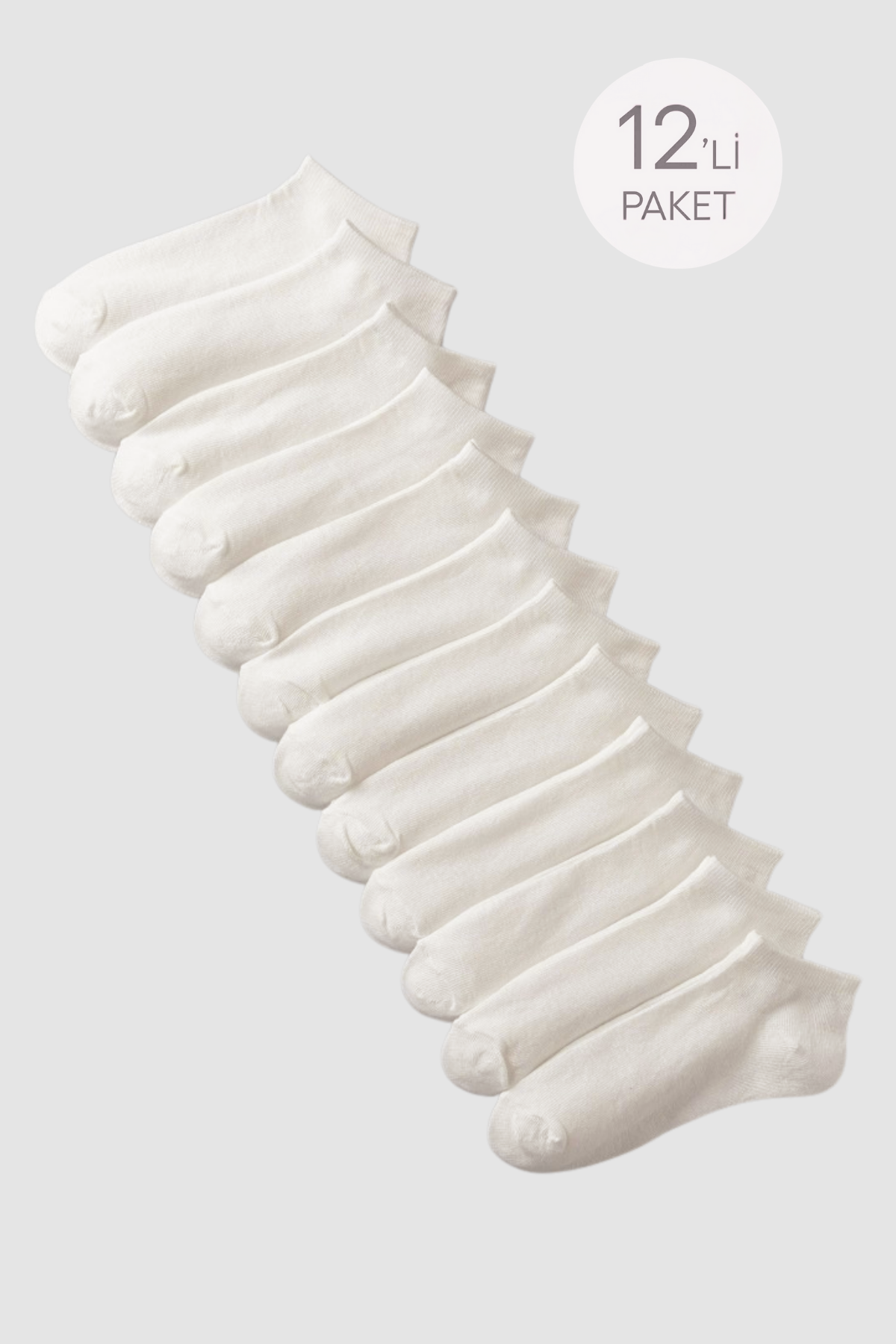 Ekru Renkli Basic 12'li Step Çorap