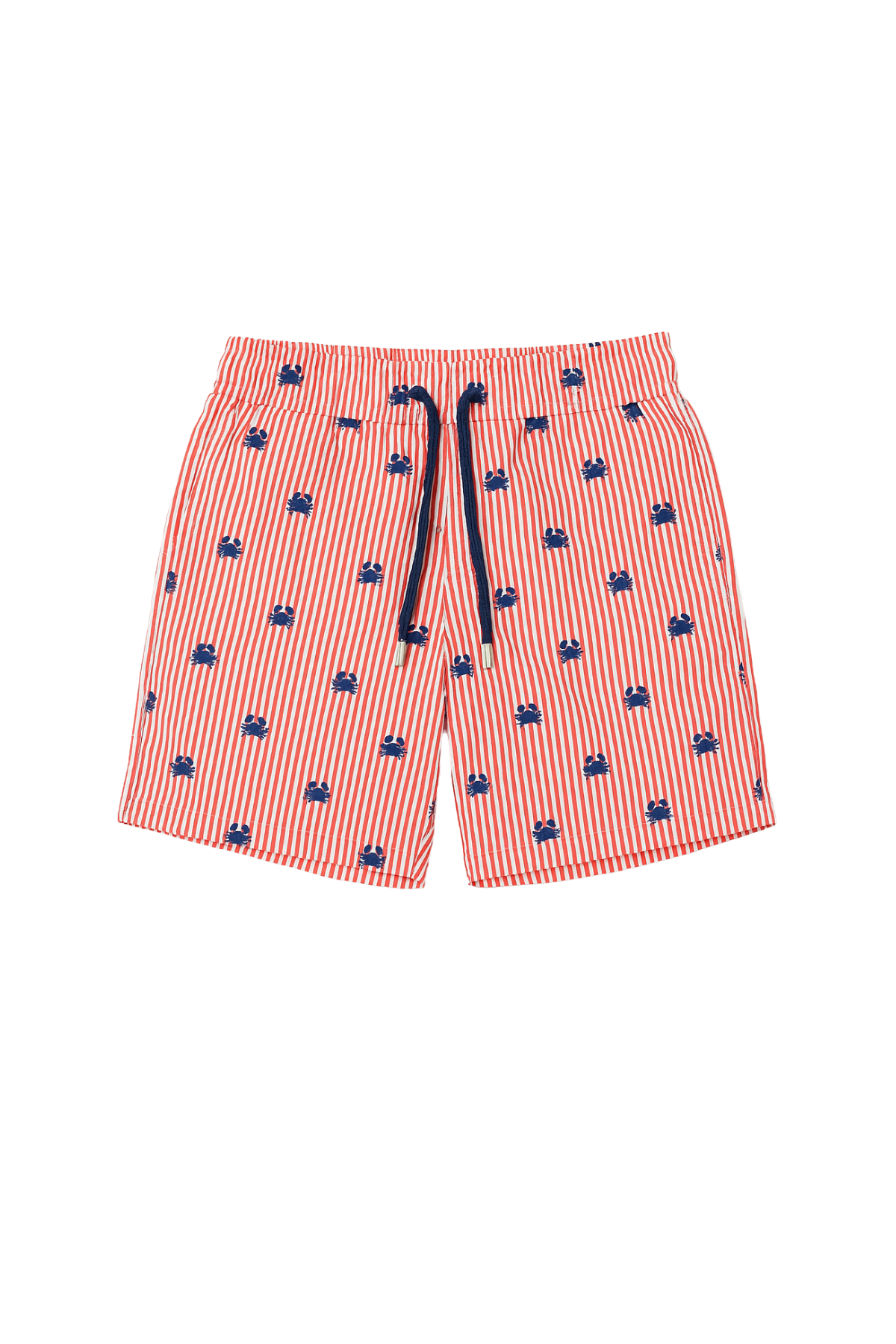 Erkek Çocuk Frill Wave Yengeç Desenli Deniz Şortu Mercan