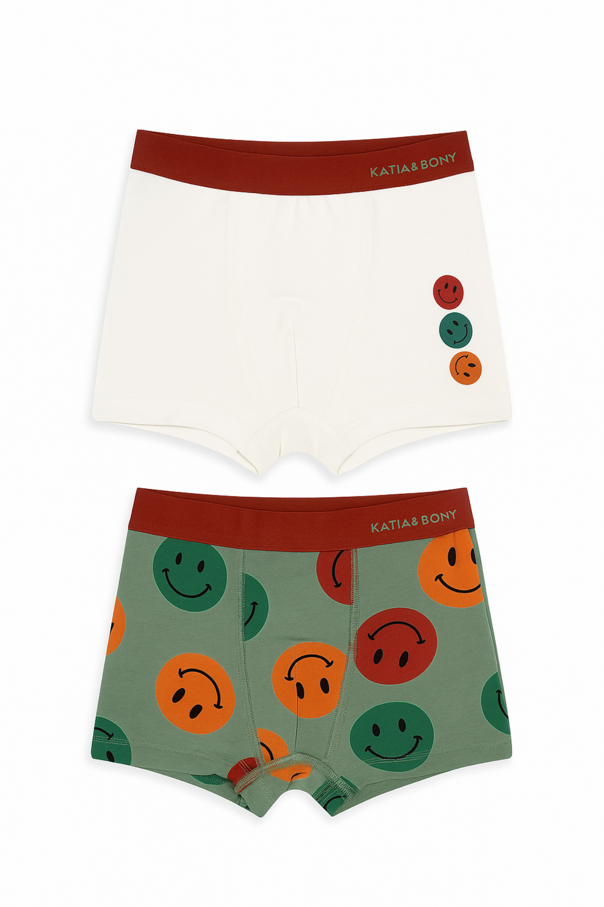 22503K2008 2PCK GÜLEN YÜZ  ERKEK ÇOCUK BOXER Yeşil