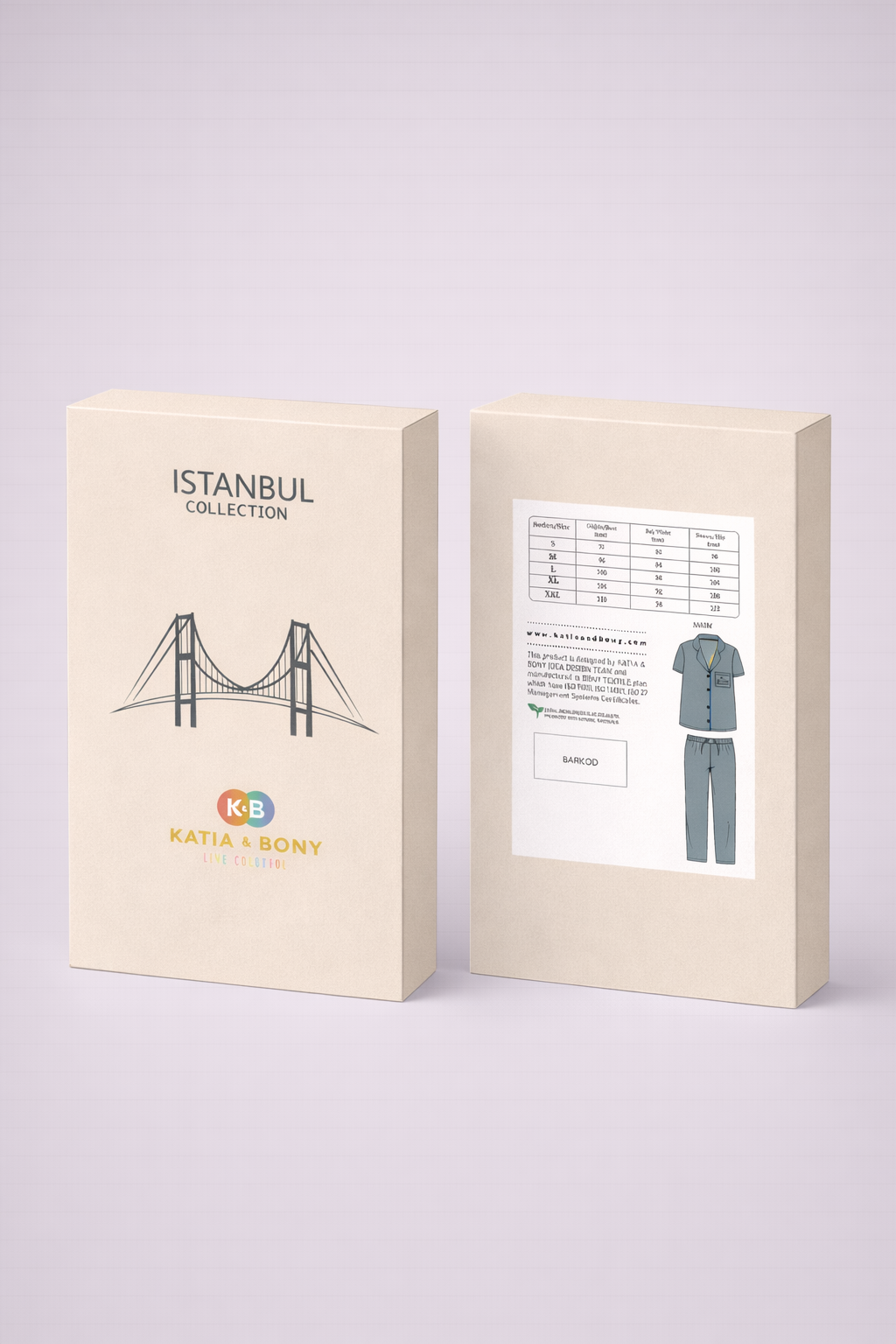 Erkek İstanbul Serisi Boğaz Köprüsü Desenli Premium Kutulu Pijama Takımı Mavi