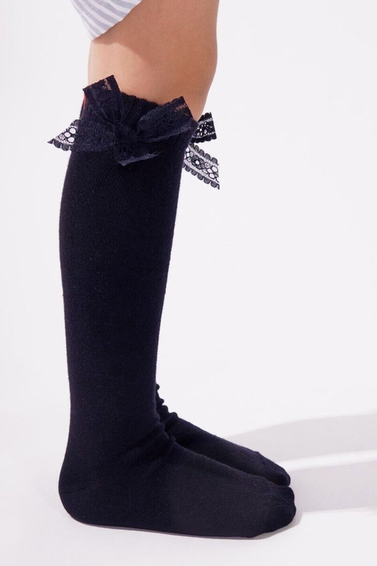 Family Dizaltı Kurdeleli Çocuk Basic Çorap Lacivert