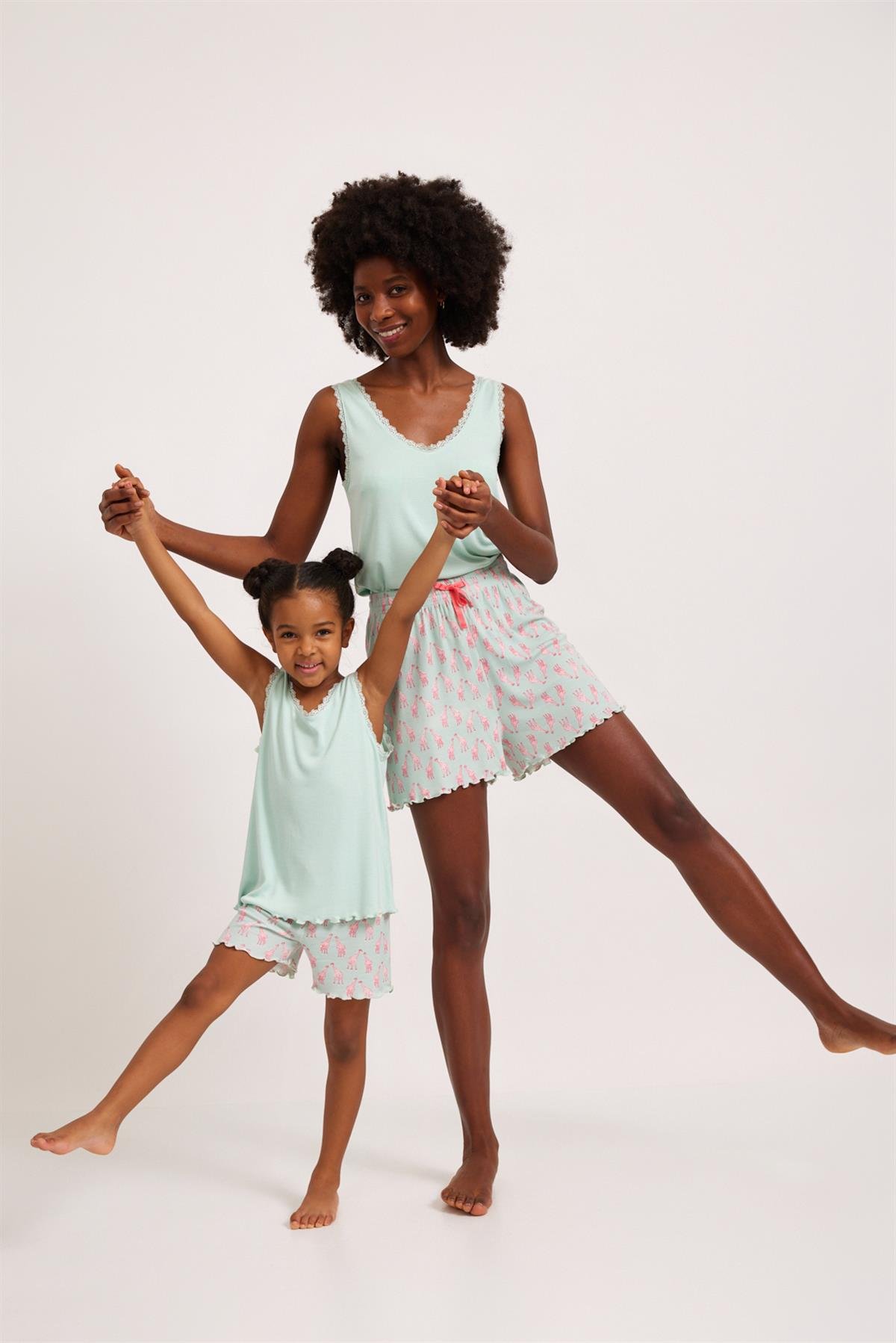 Fun Giraffe Kız Çocuk Dantelli Üst Yeşil