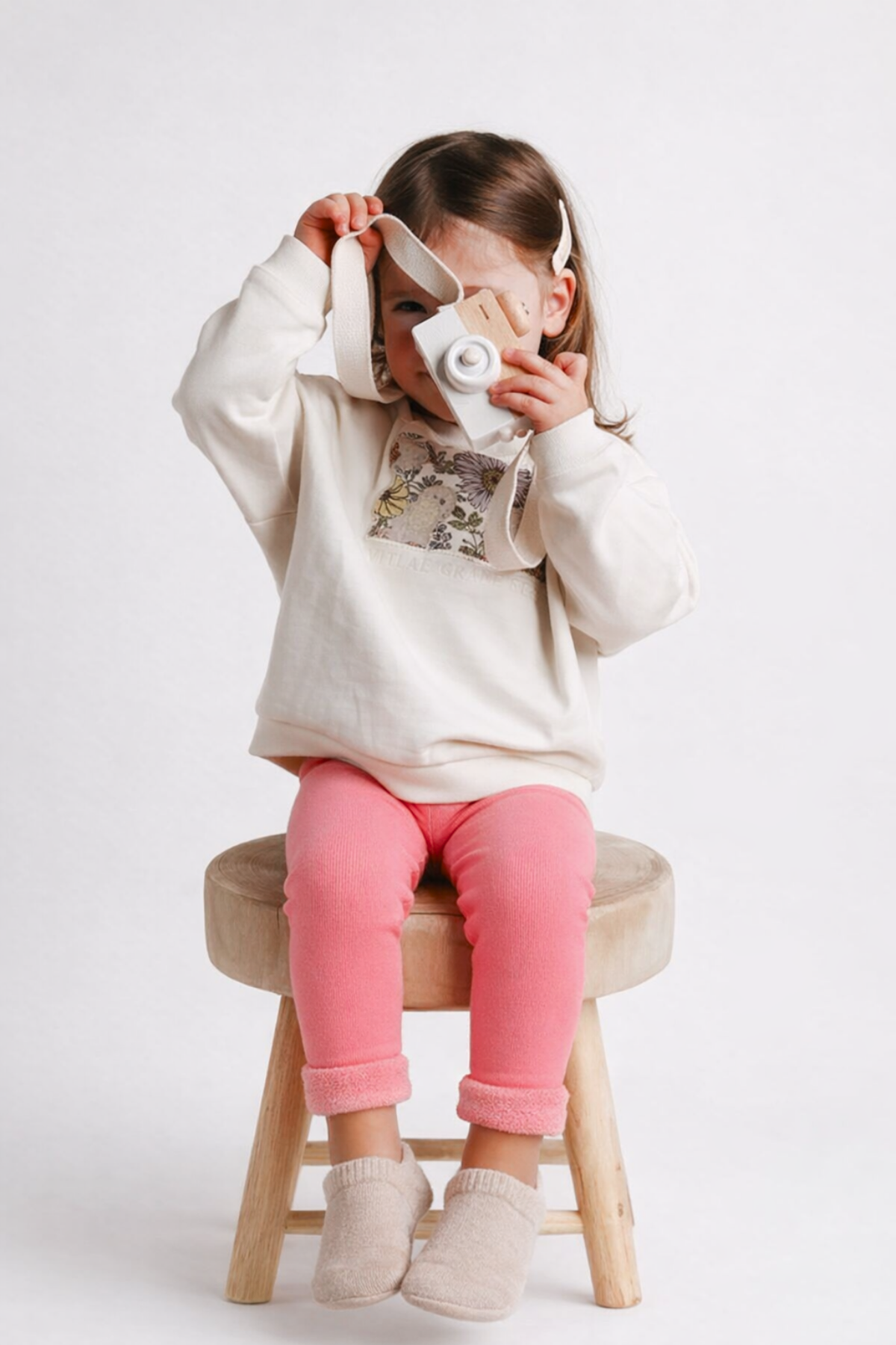 Towel Lined Childrens Leggings Pink VIOLET