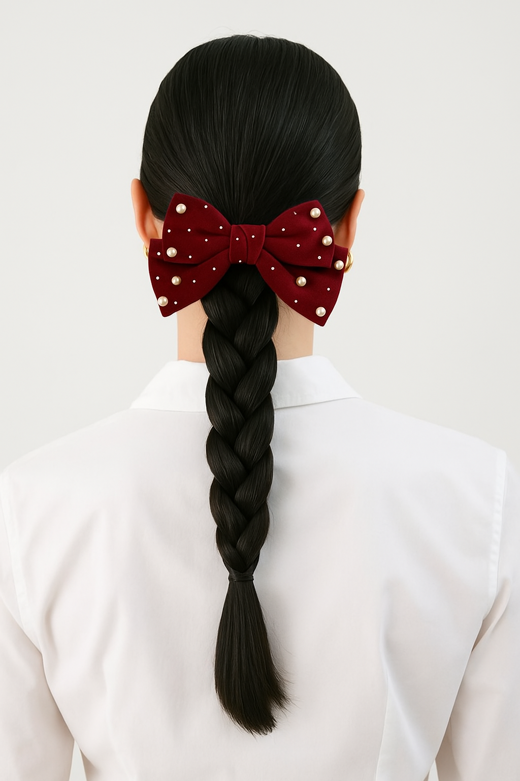 İncili Fiyonk Otomat Toka Kırmızı