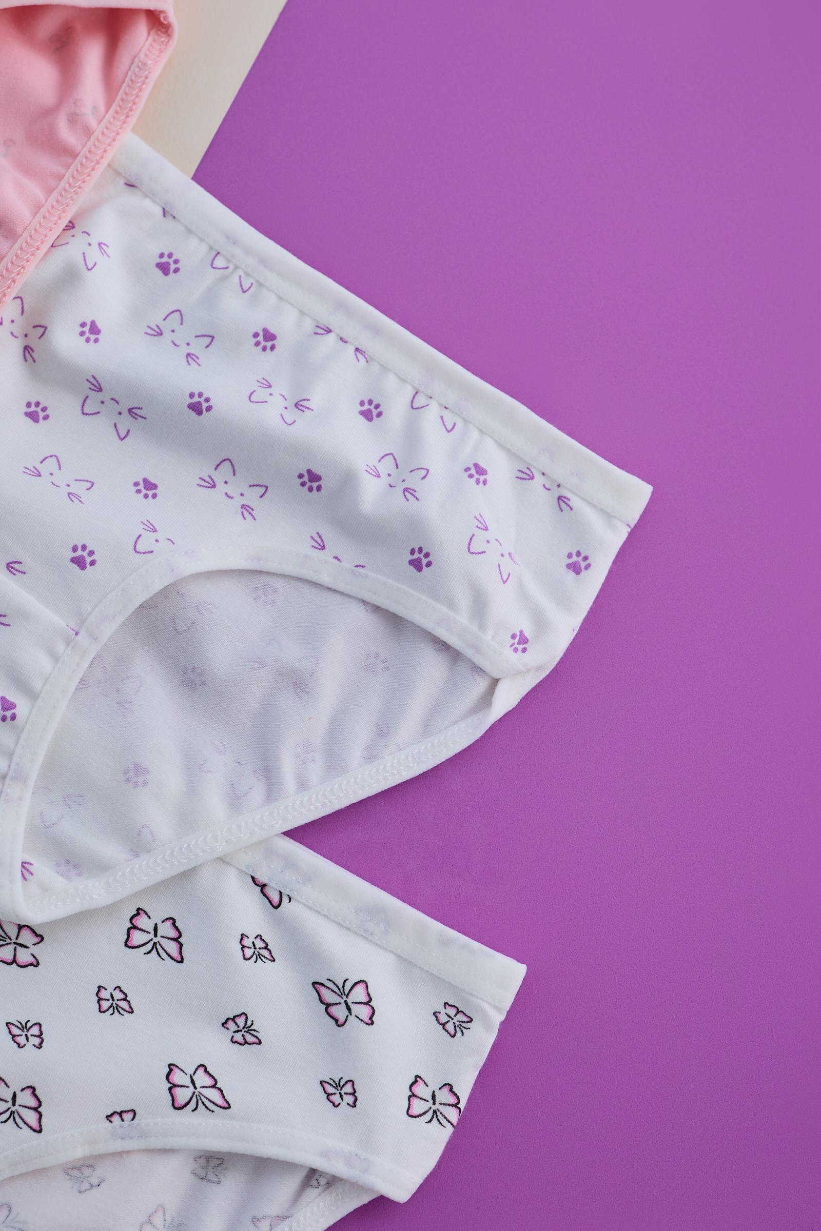 Kız Çocuk  5 li Paket Kelebek Desenli  Slip Çok Renkli