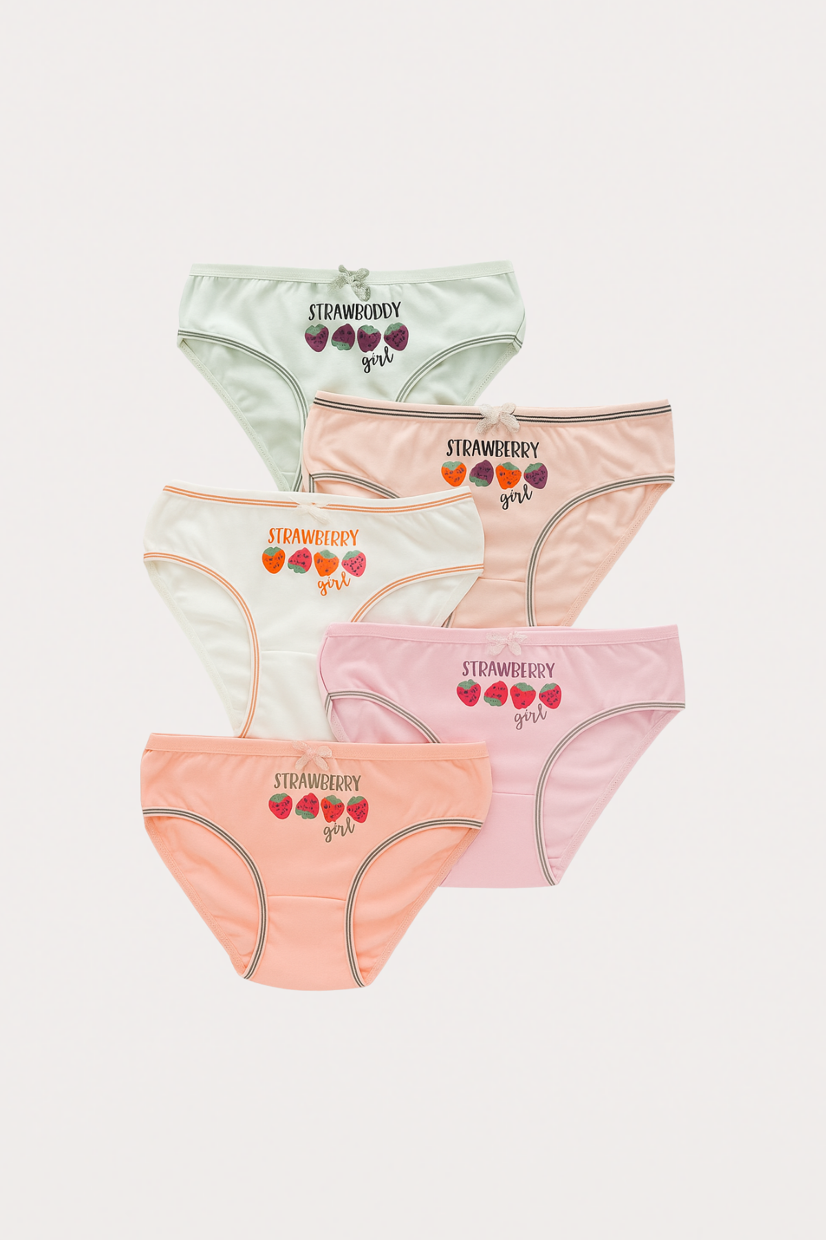 Kız Çocuk Çilek Desenli 5'li Külot