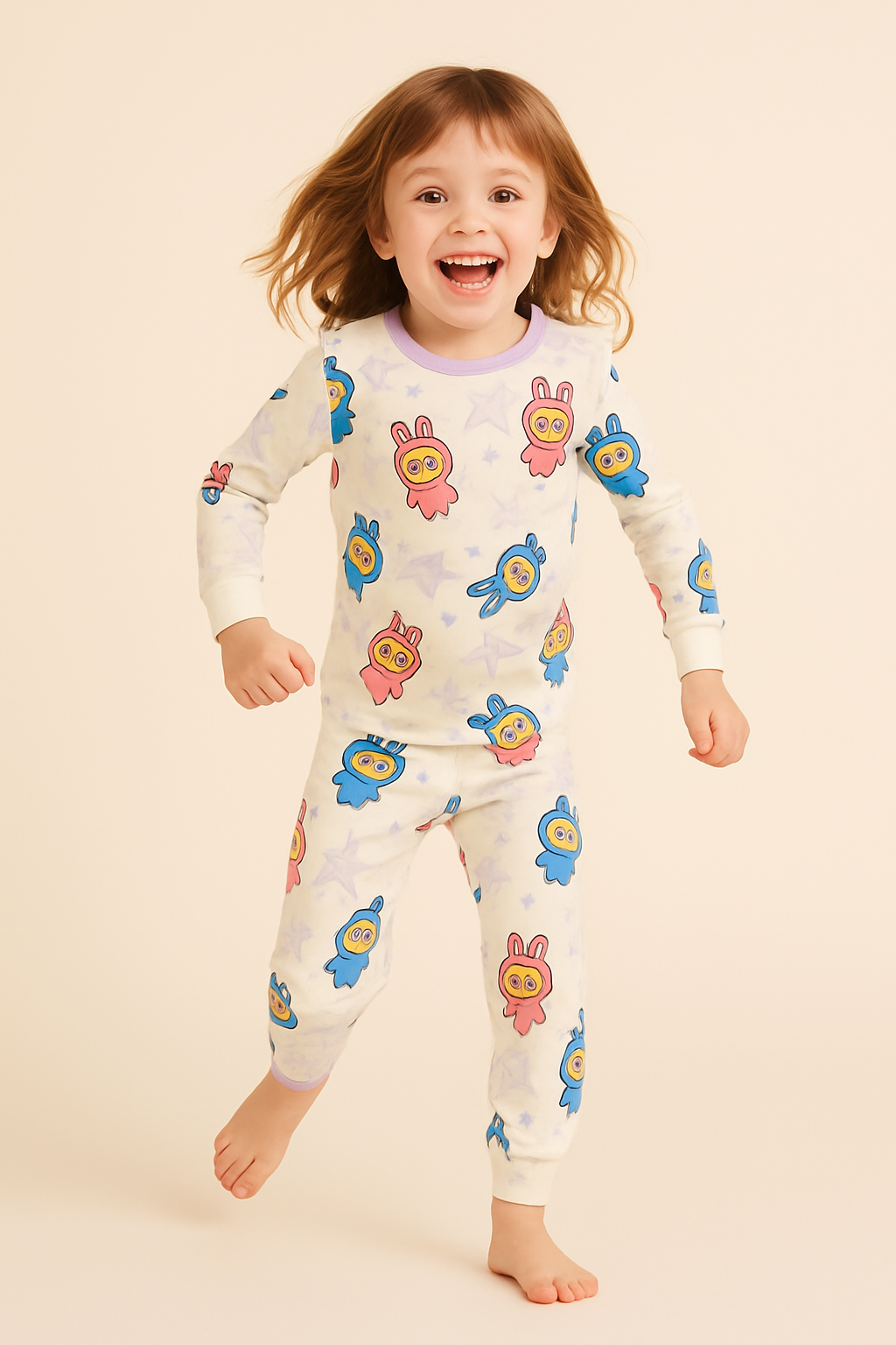 Kız Çocuk Labubu Desenli Pijama Takımı