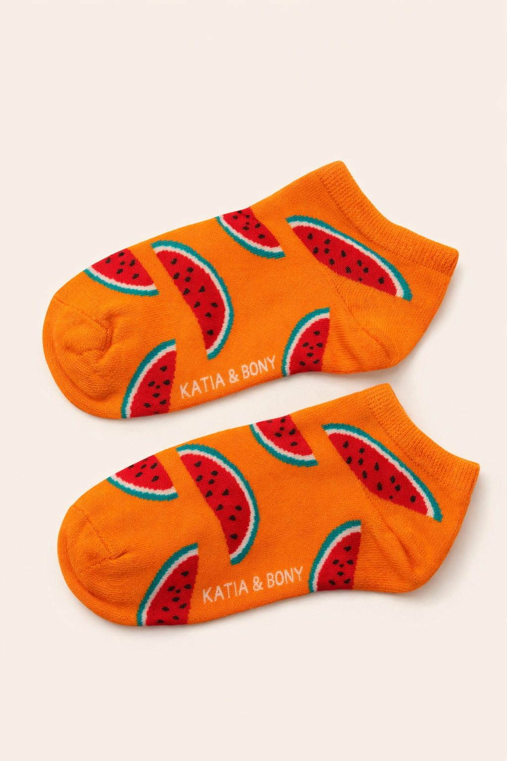 Kız Çocuk Meyve Desenli Patik Çorap Turuncu