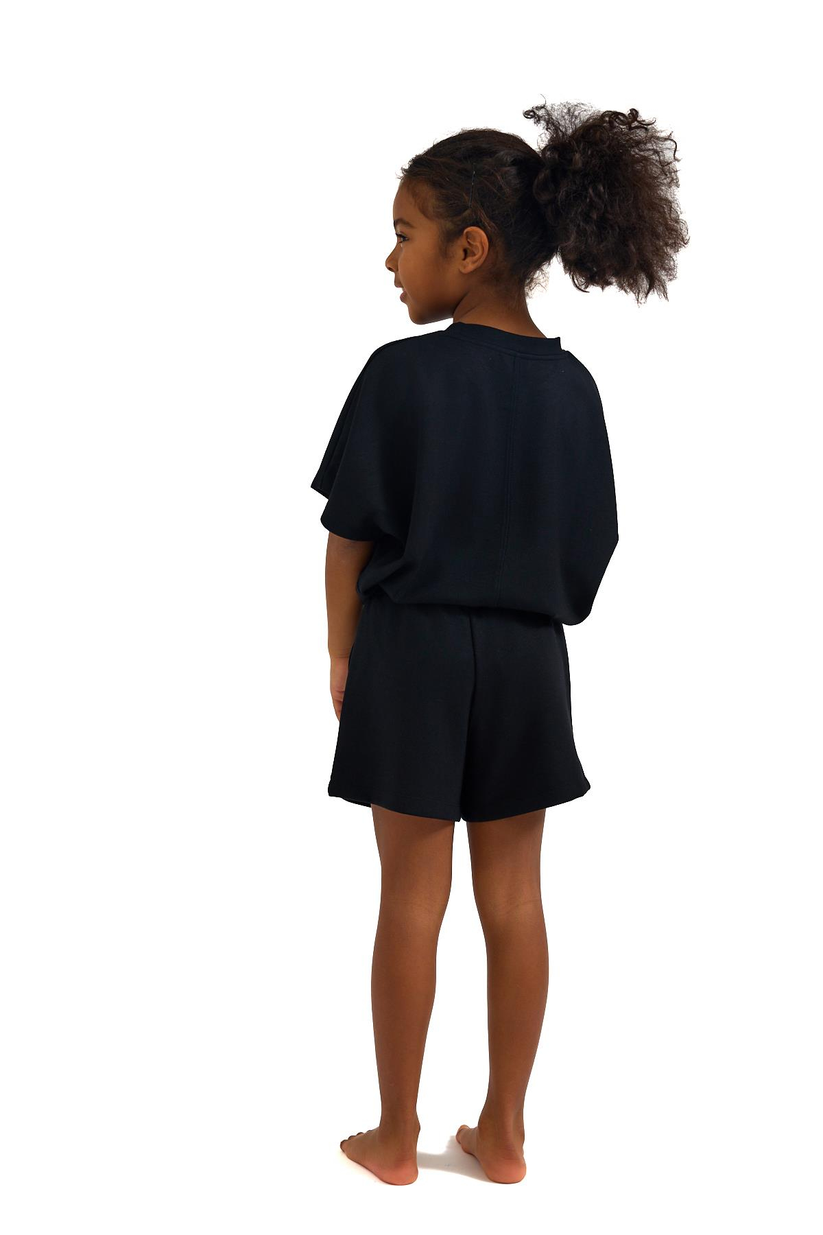 Girls Black Luffy Printed T-Shirt