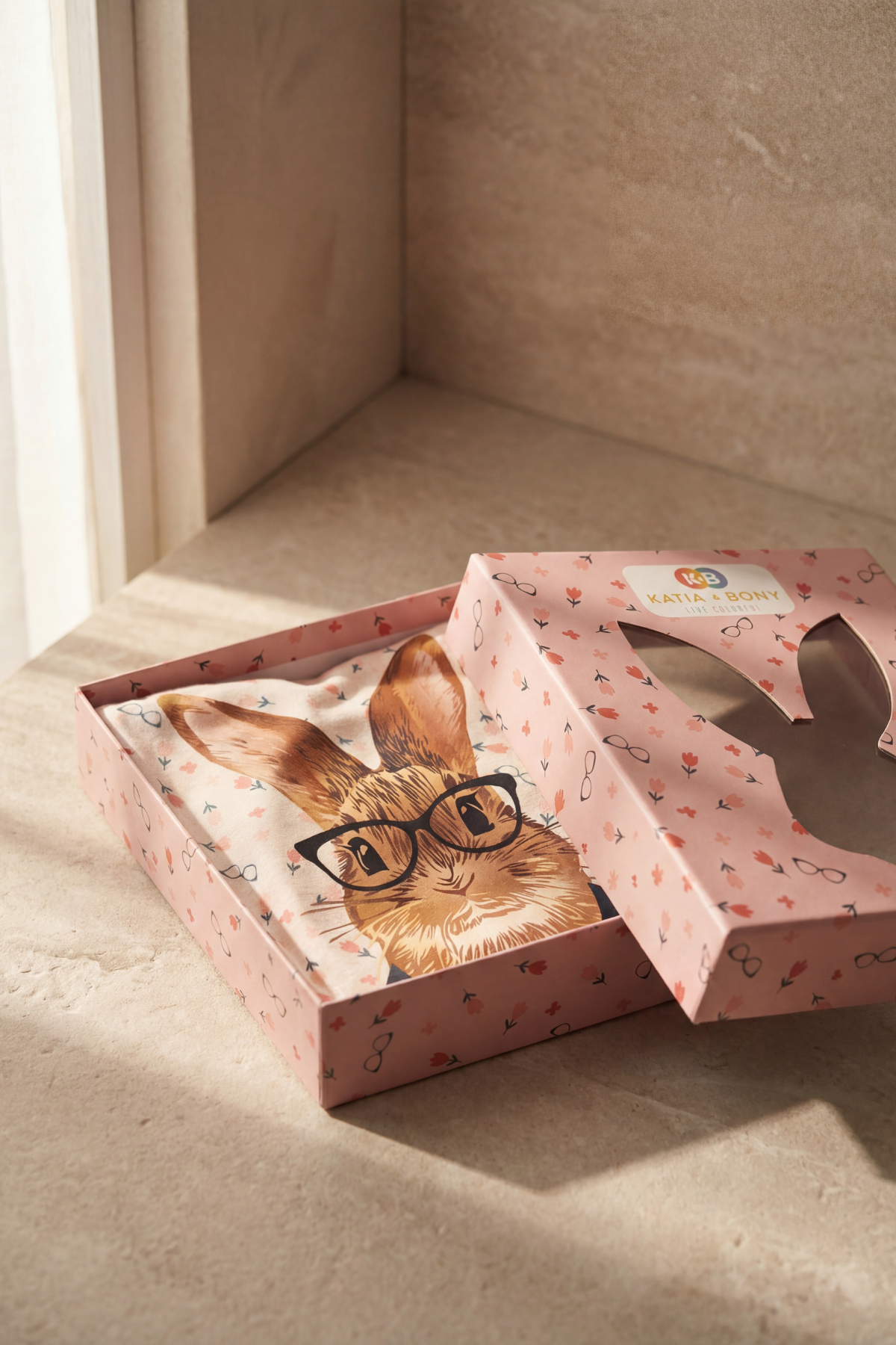 Kız Çocuk Tavşan Desenli Kutulu Pijama Takımı