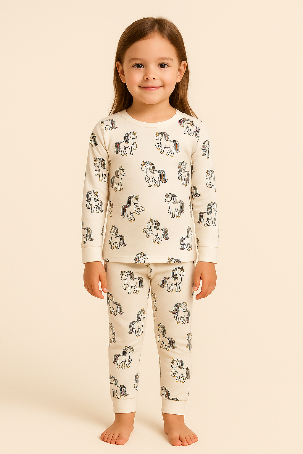 Kız Çocuk Unicorn Desenli Pijama Takımı