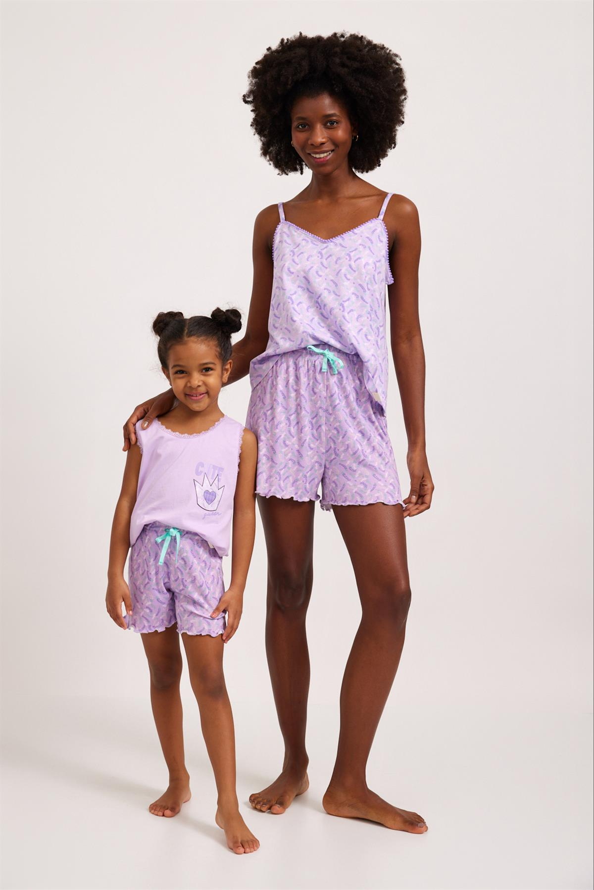 Lavender Girls Lace Pajama Top Lilac