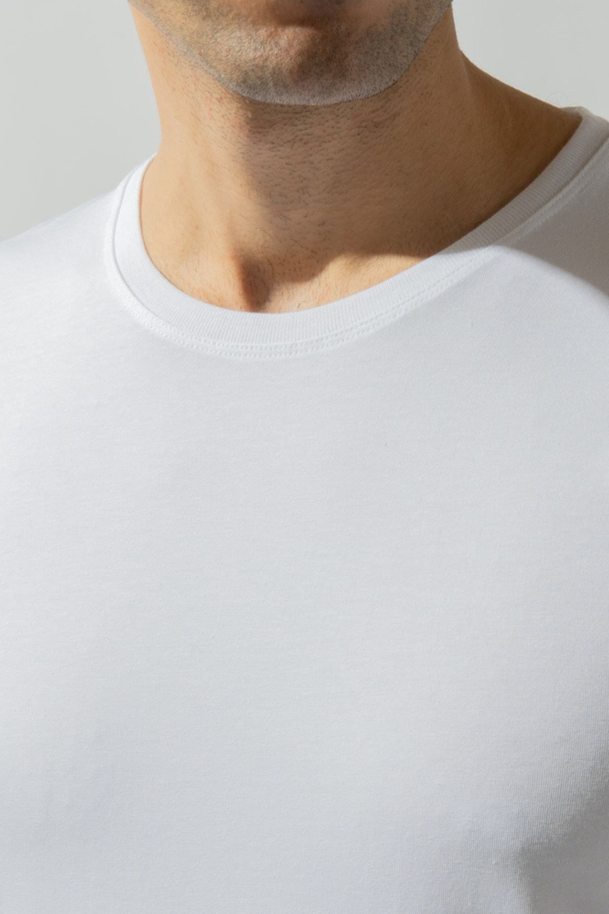 Crew Neck Basic Modal Mens Tank Top White