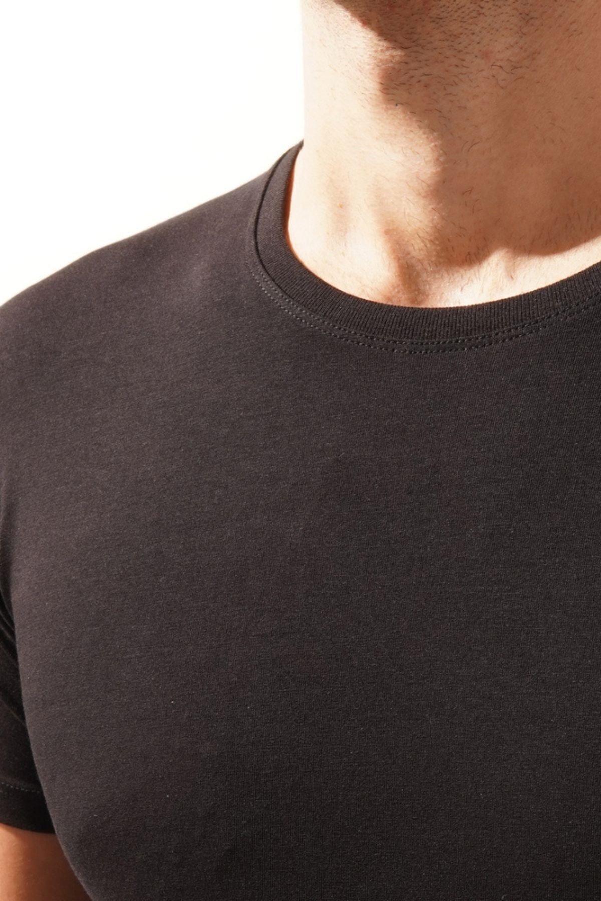 Round Neck Basic Modal Mens Tank Top Black